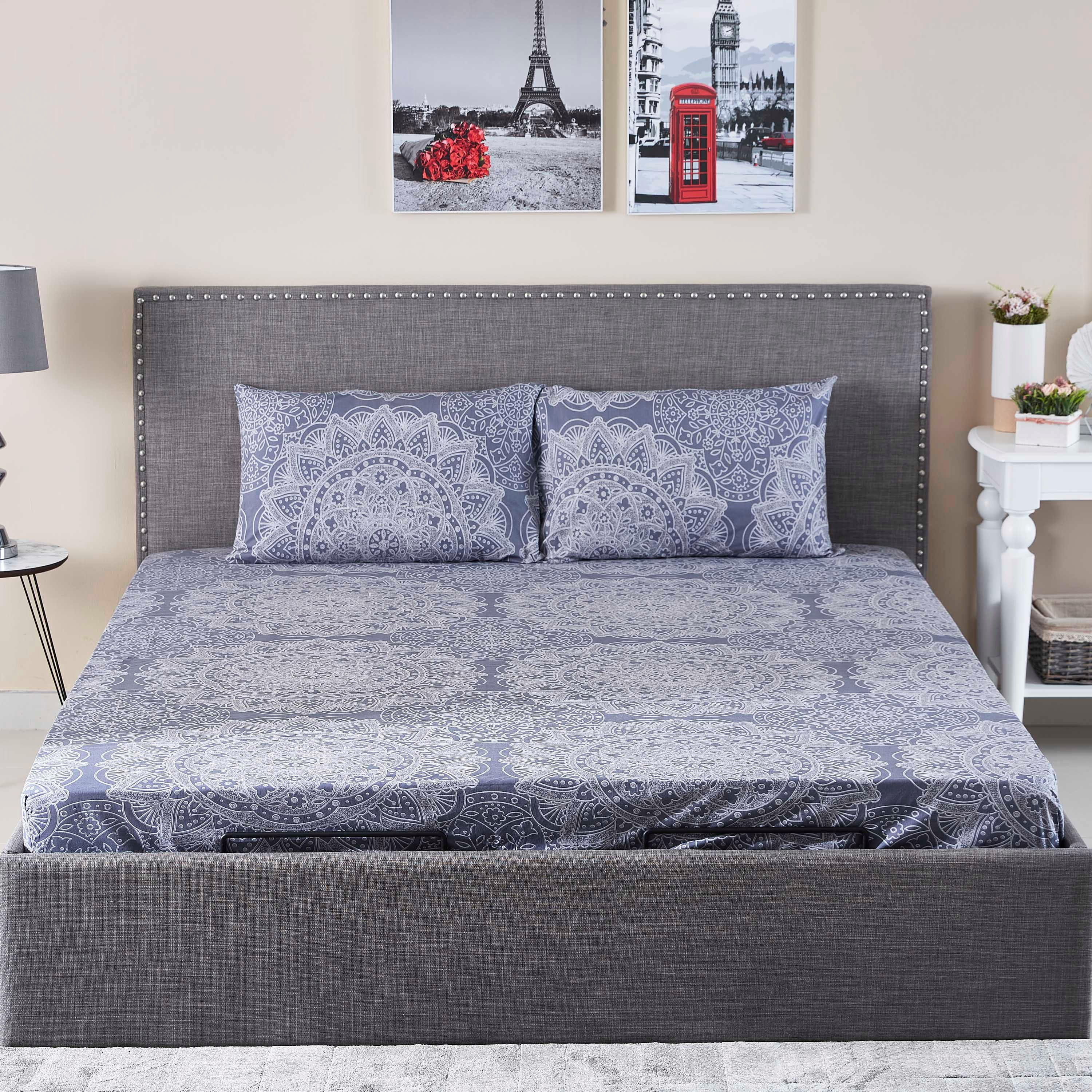 شرشف مطّاطي سوبر كينج قطني بطبعات من ميداليان - 200x200 سم-hbxhomeware-hbxbedroom-image-5