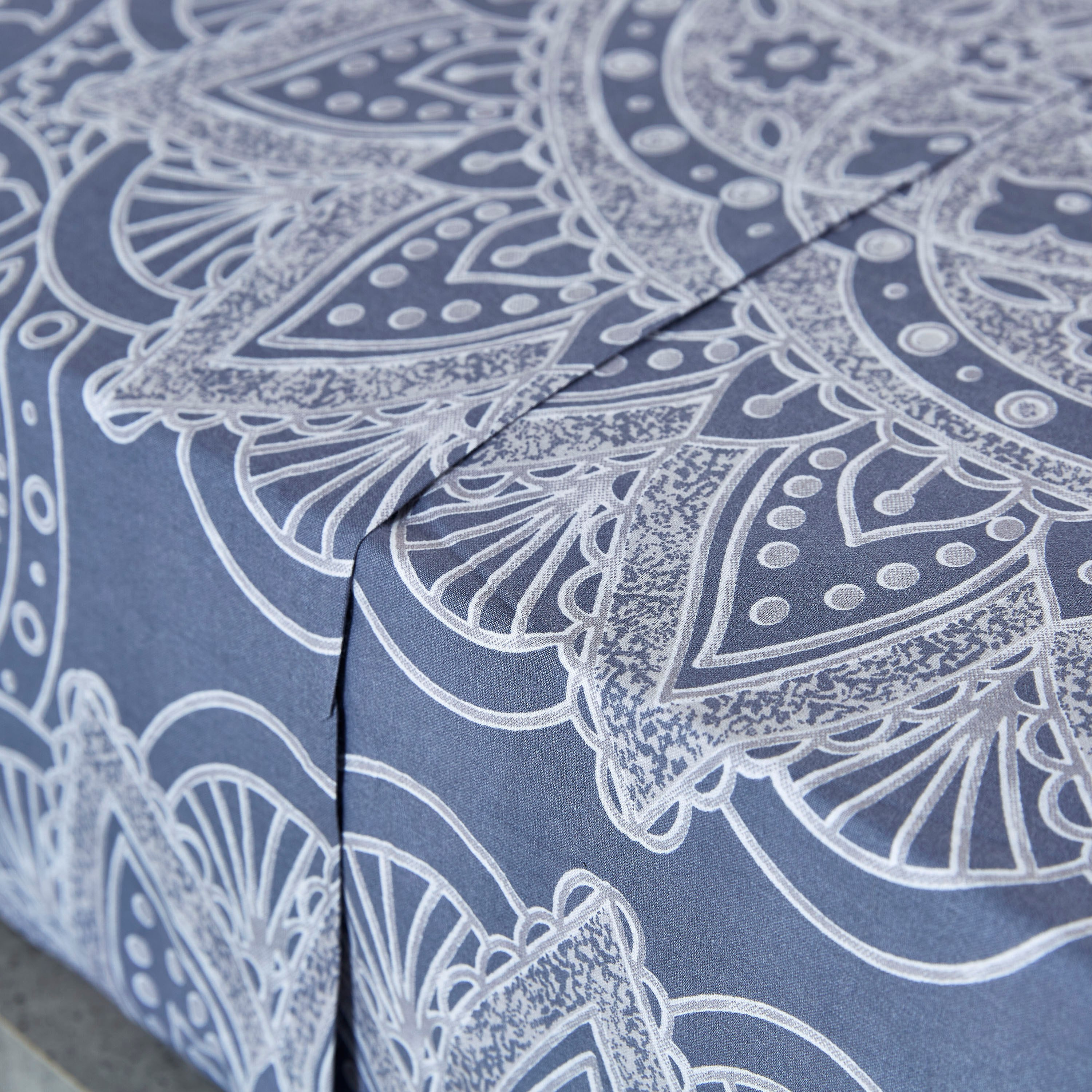 شرشف مسطّح مزدوج قطني بطبعات منقوشة - 170x260 سم-hbxhomeware-hbxbedroom-image-3