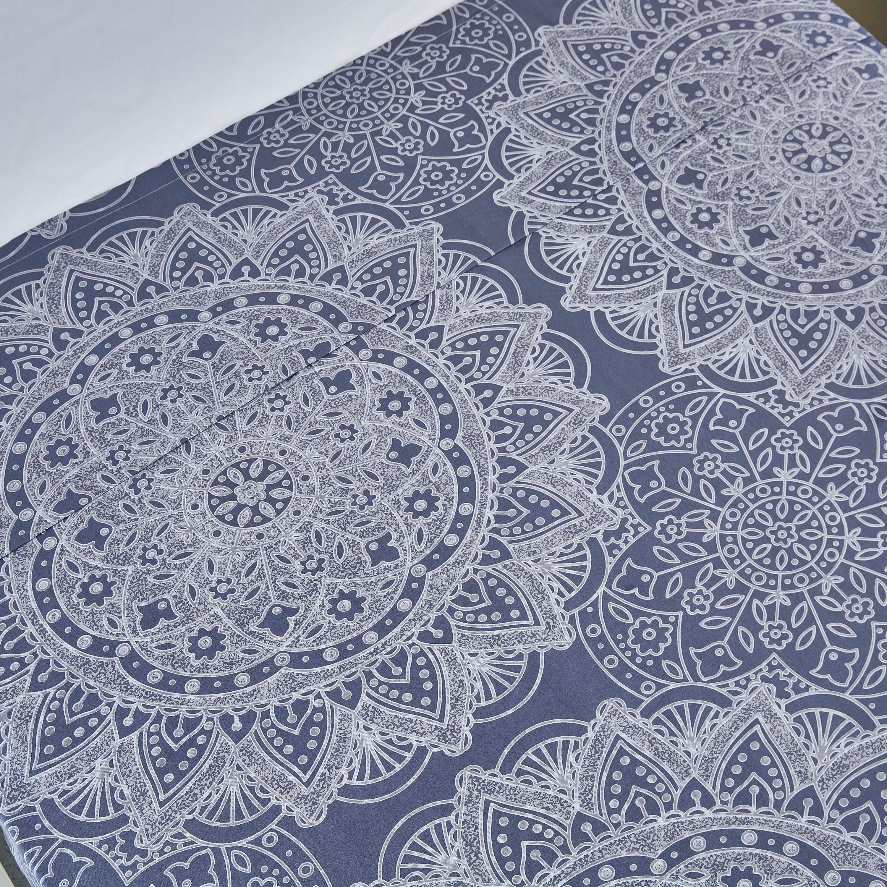 شرشف مسطّح مزدوج قطني بطبعات منقوشة - 170x260 سم-hbxhomeware-hbxbedroom-image-5