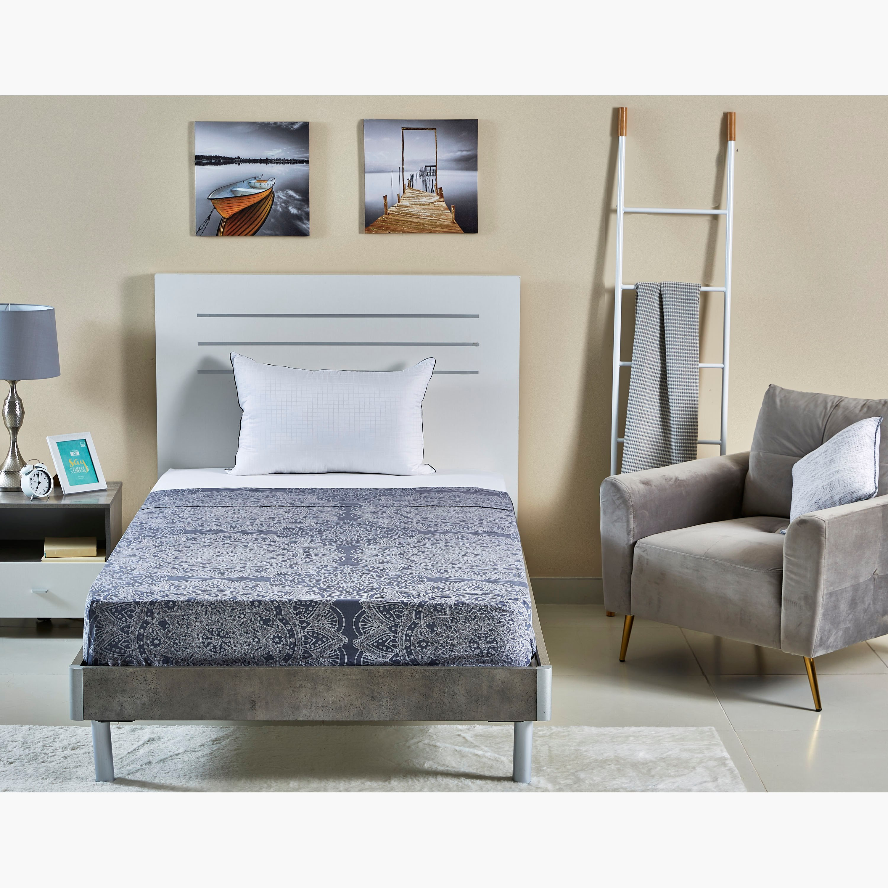 شرشف مسطّح مزدوج قطني بطبعات منقوشة - 170x260 سم-hbxhomeware-hbxbedroom-image-6