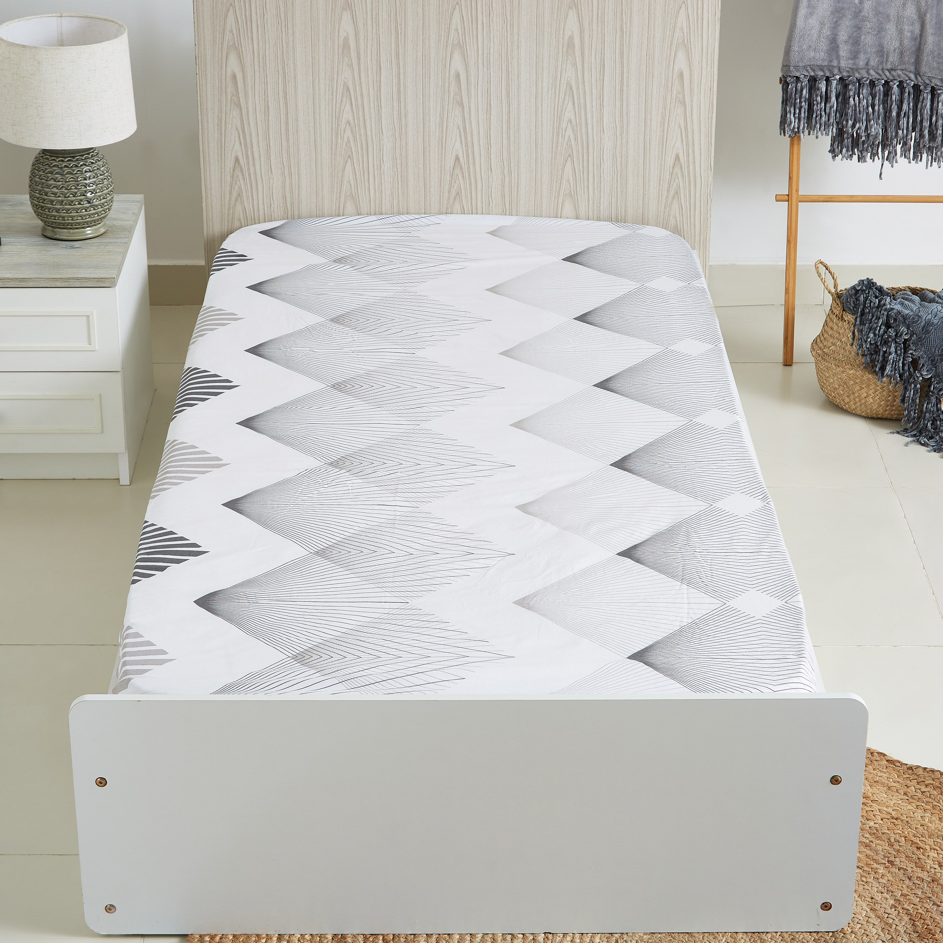 شرشف مطّاطي قطني فردي بطبعات من صن رايز - 90x200 سم-hbxhomeware-hbxbedroom-image-2
