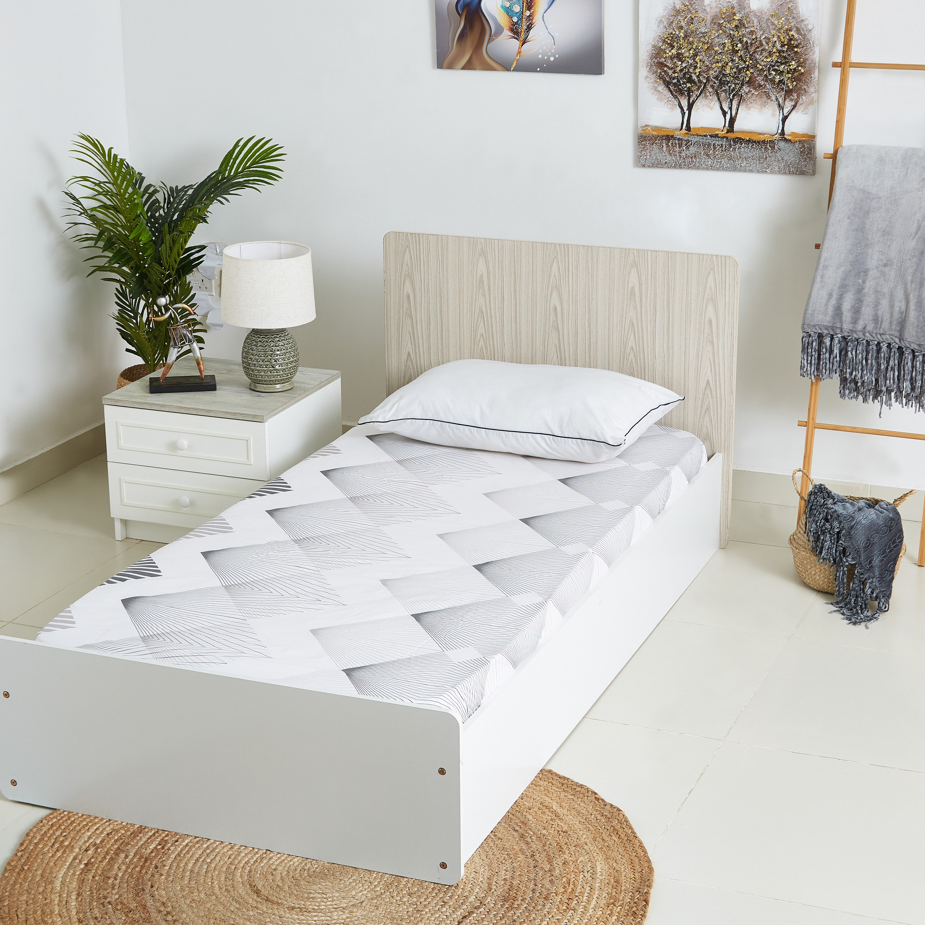 شرشف مطّاطي قطني فردي بطبعات من صن رايز - 90x200 سم-hbxhomeware-hbxbedroom-image-5