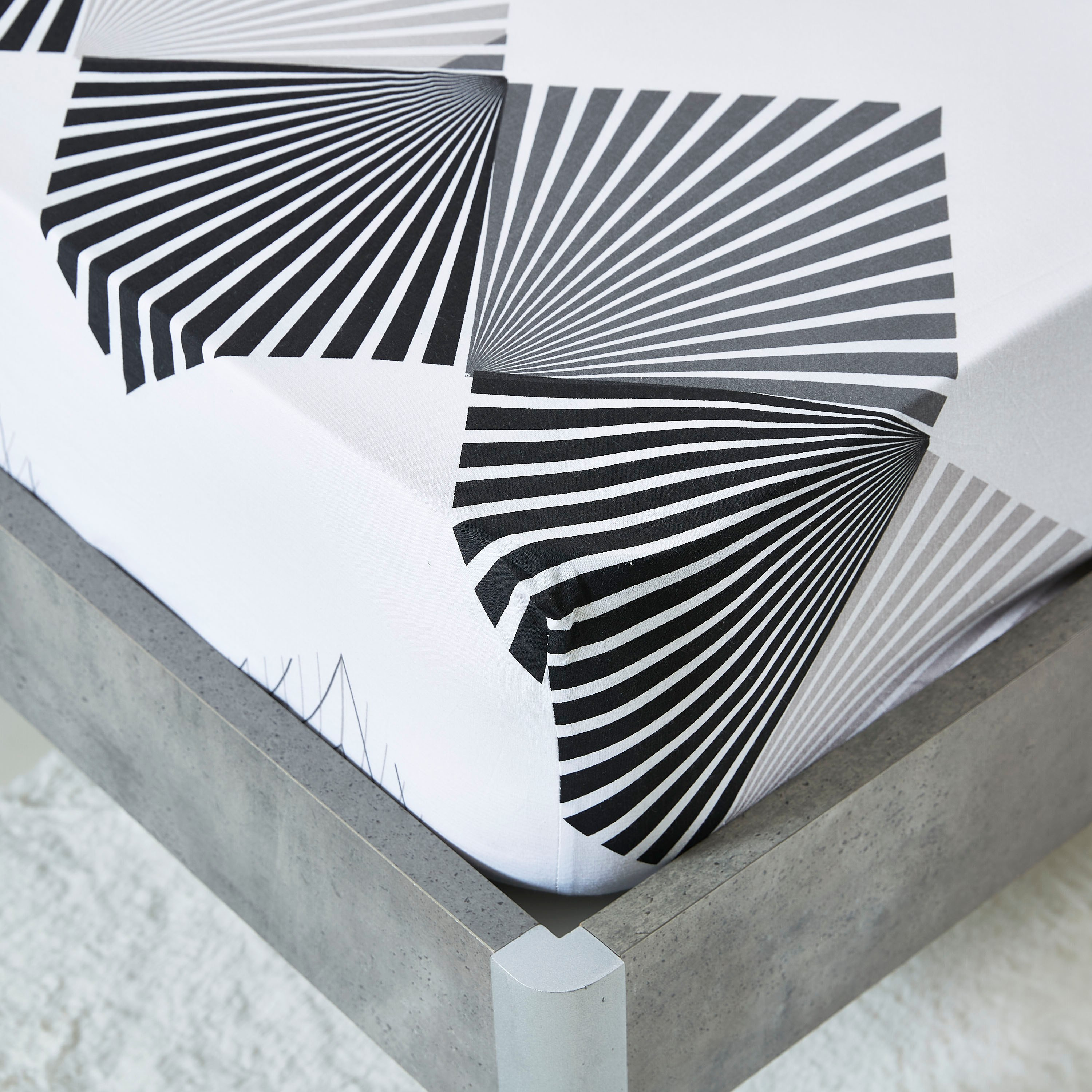 شرشف مطّاطي قطني مقاس مزدوج بطبعات من صن رايز - 120x200 سم-hbxhomeware-hbxbedroom-image-4
