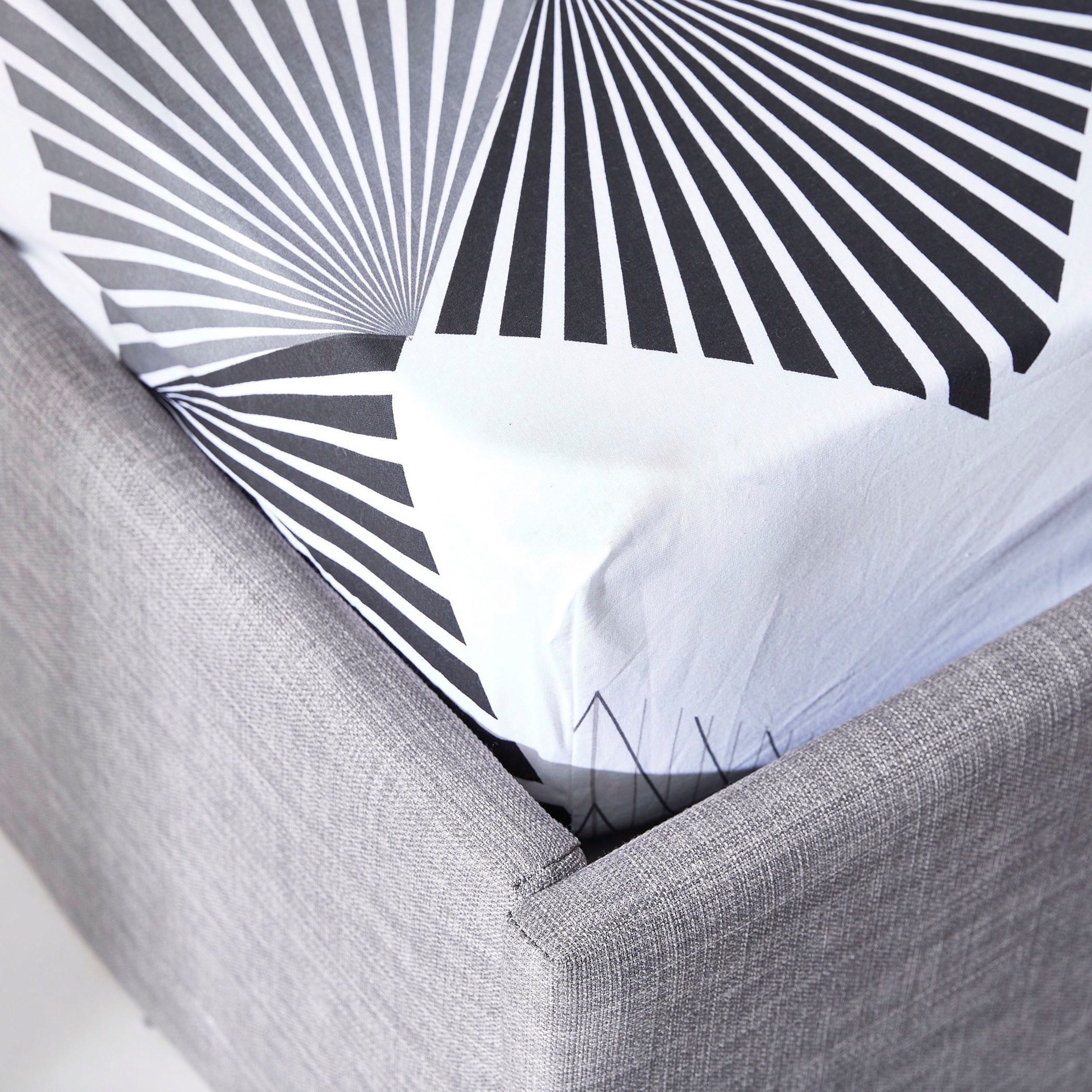 شرشف مطّاطي قطني مقاس كينج بطبعات من صن رايز - 180x200 سم-hbxhomeware-hbxbedroom-image-2