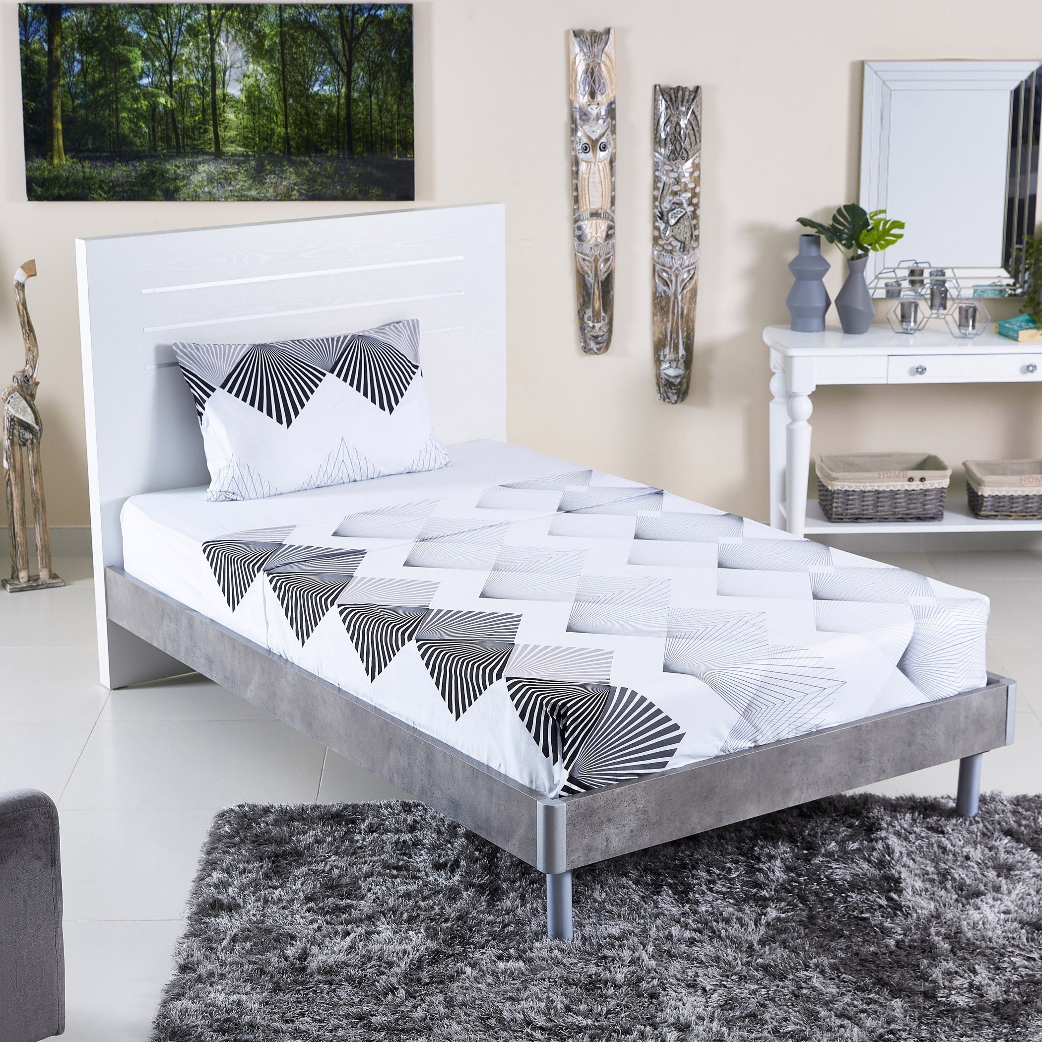 شرشف قطني مسطّح مزدوج بطبعات من صنرايز- 170x260 سم-hbxhomeware-hbxbedroom-image-4