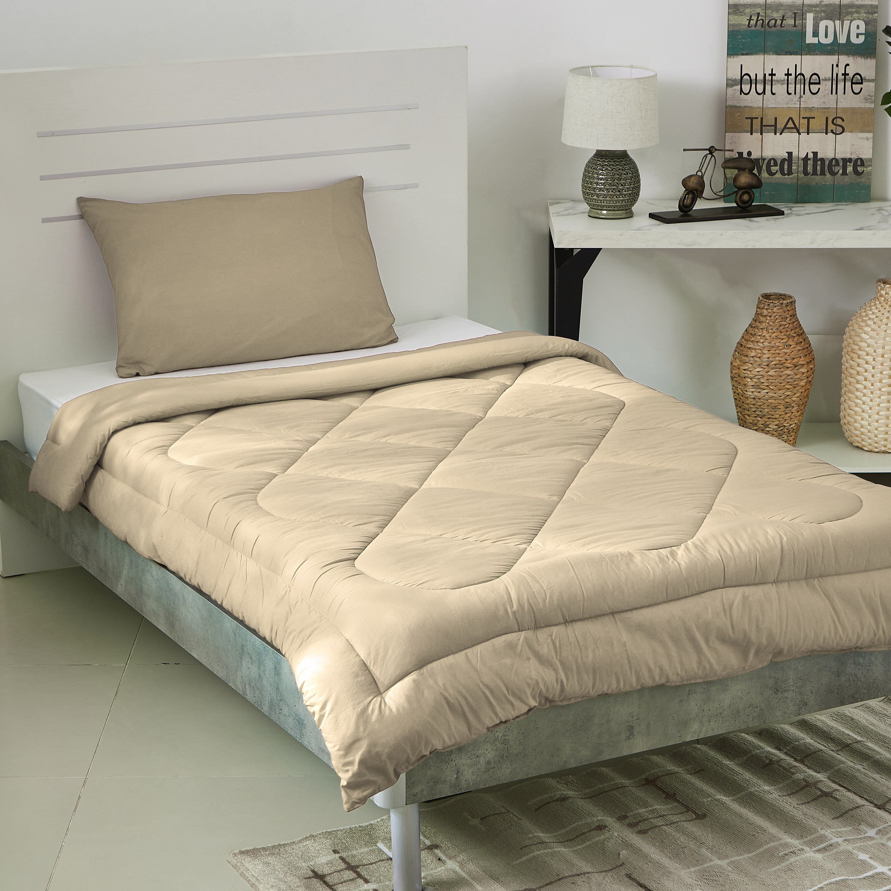 طقم لحاف مزدوج قطني سادة قطعتين من ويلنجتون - 160x220 سم-hbxhomeware-hbxdecorandfurnishings-image-1