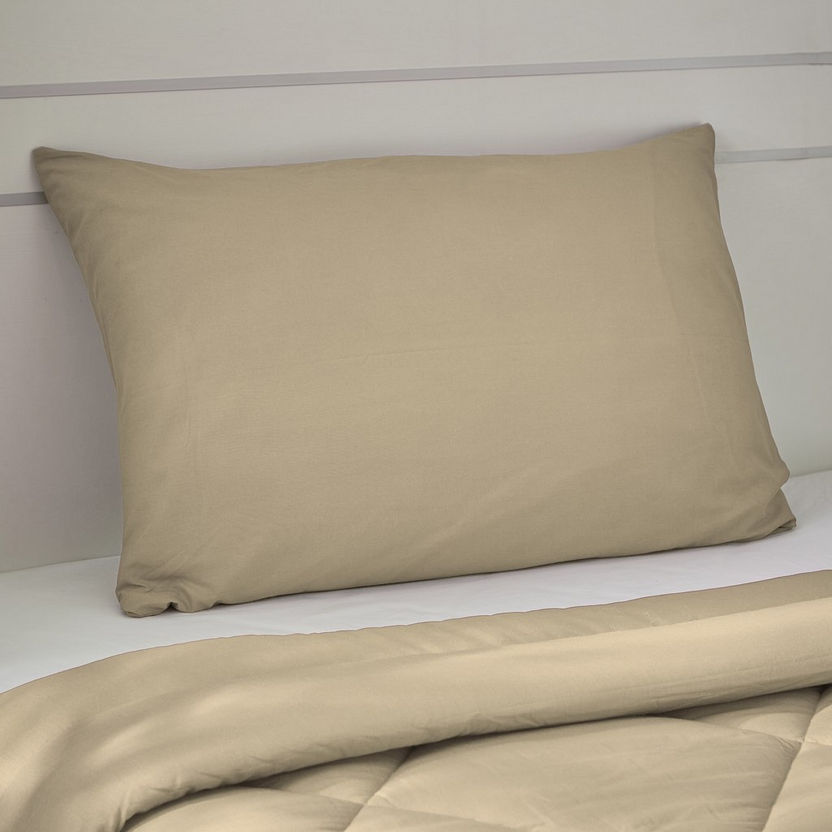 Wellington Solid Cotton 2-Piece Twin Comforter Set - 160x220 cm-Comforter Sets-image-1