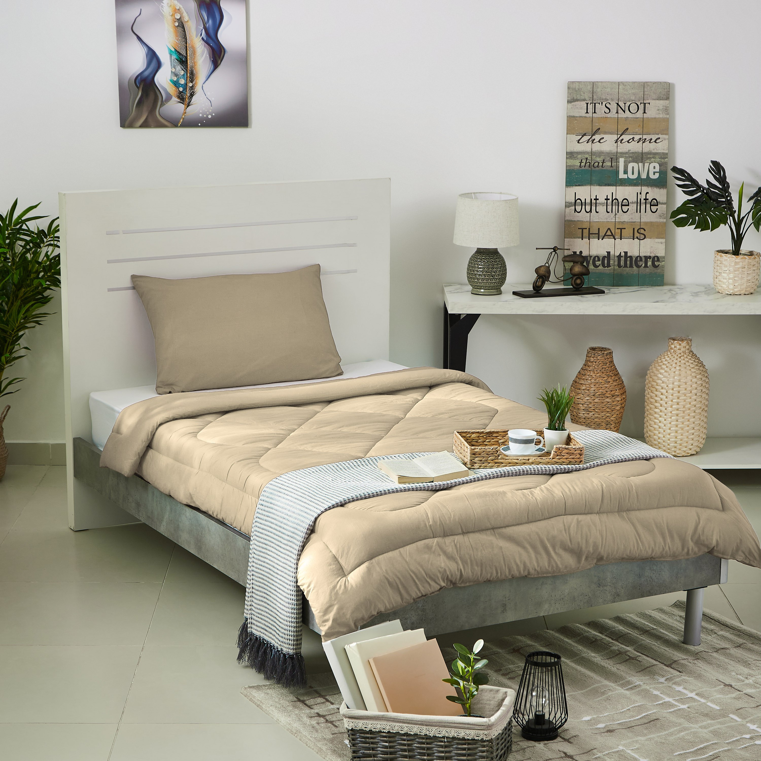 طقم لحاف مزدوج قطني سادة قطعتين من ويلنجتون - 160x220 سم-hbxhomeware-hbxdecorandfurnishings-image-5