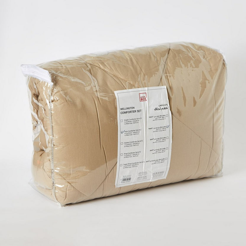 Wellington Solid Cotton 2-Piece Twin Comforter Set - 160x220 cm-Comforter Sets-image-5