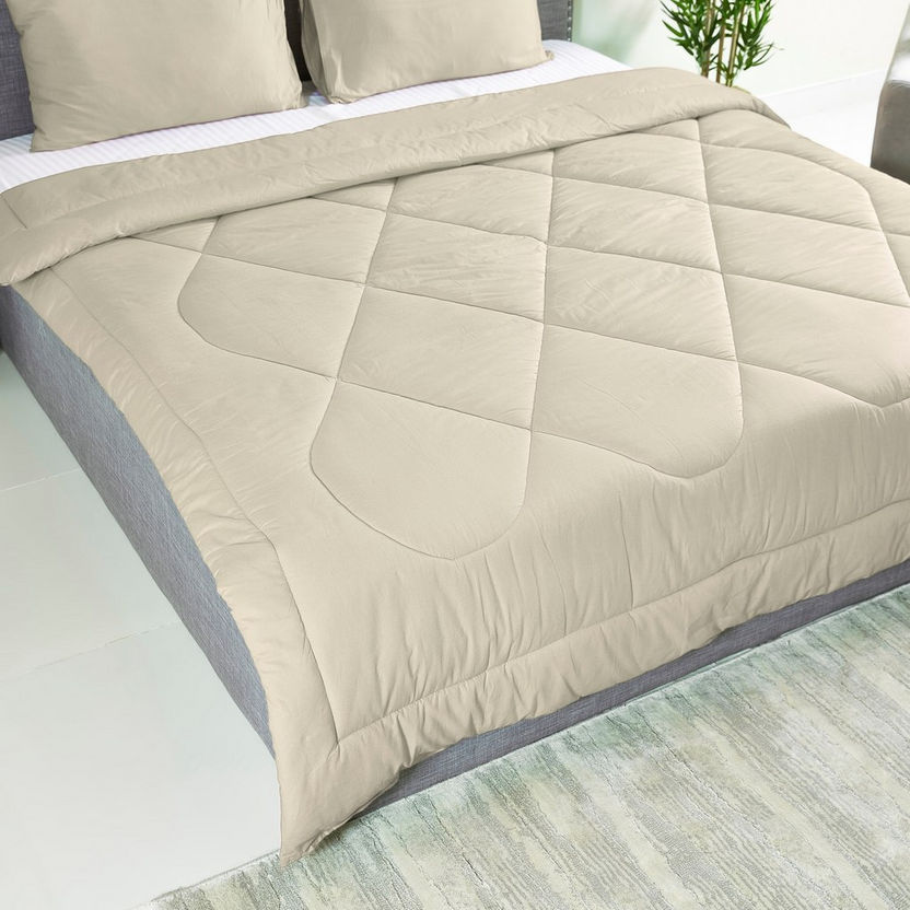 Wellington Solid Cotton 3-Piece Queen Comforter Set - 200x240 cm-Comforter Sets-image-2