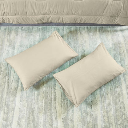 Wellington Solid Cotton 3-Piece Queen Comforter Set - 200x240 cm-Comforter Sets-image-4
