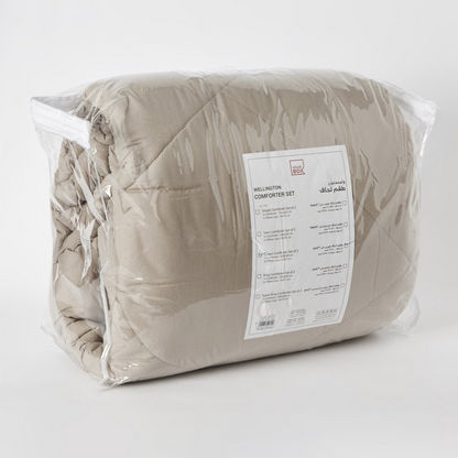 Wellington Solid Cotton 3-Piece Queen Comforter Set - 200x240 cm-Comforter Sets-image-7