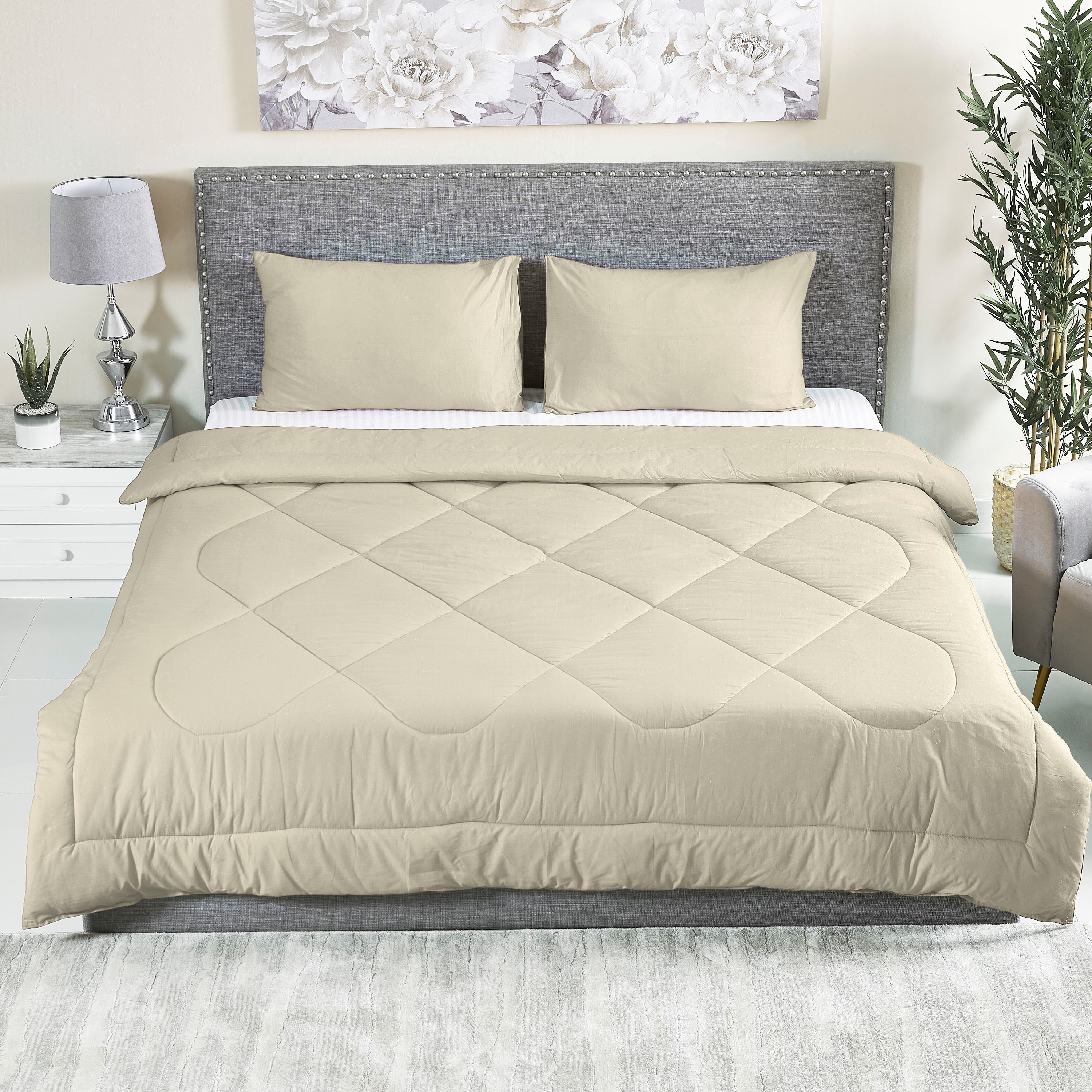 طقم لحاف سوبر كينج قطن سادة 3 قطع من ولينجتون - 240x240 سم-hbxhomeware-hbxdecorandfurnishings-image-1