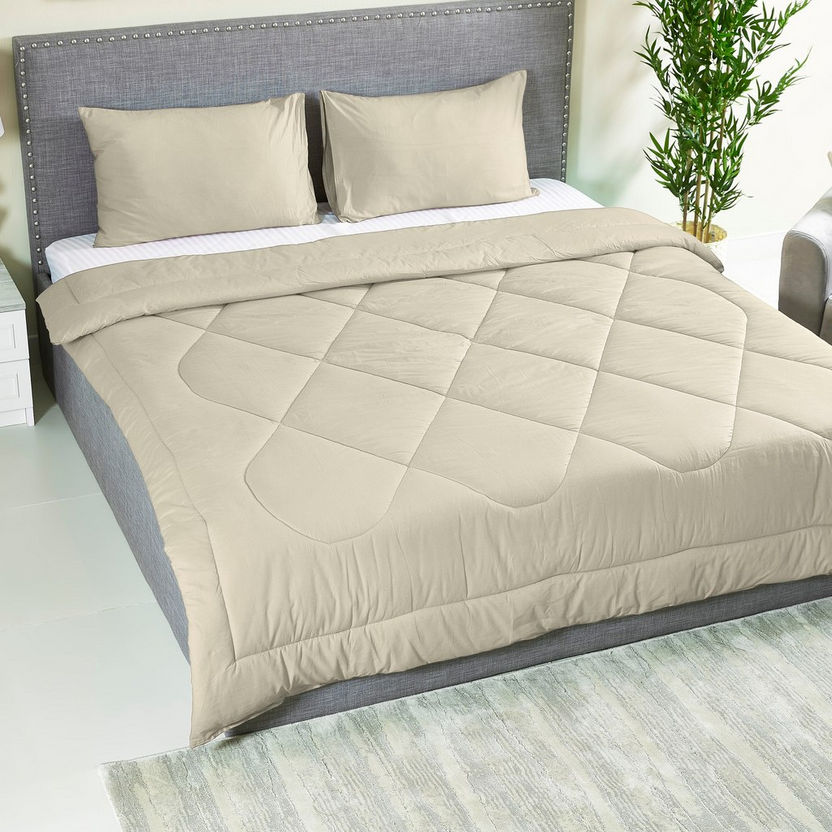 Wellington 3-Piece Solid Cotton Super King Comforter Set - 240x240 cm-Comforter Sets-image-1