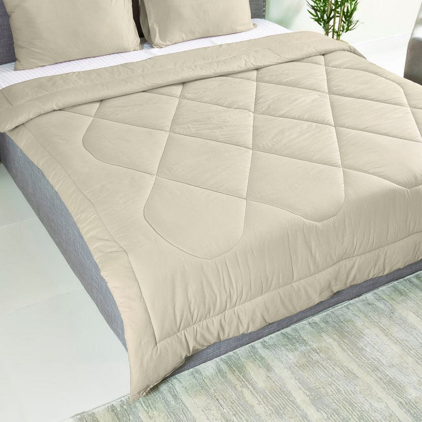 Wellington 3-Piece Solid Cotton Super King Comforter Set - 240x240 cm-Comforter Sets-image-2