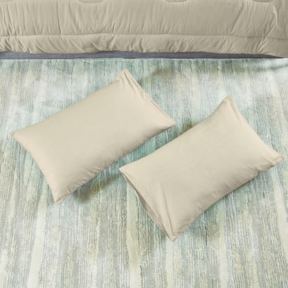 Wellington 3-Piece Solid Cotton Super King Comforter Set - 240x240 cms