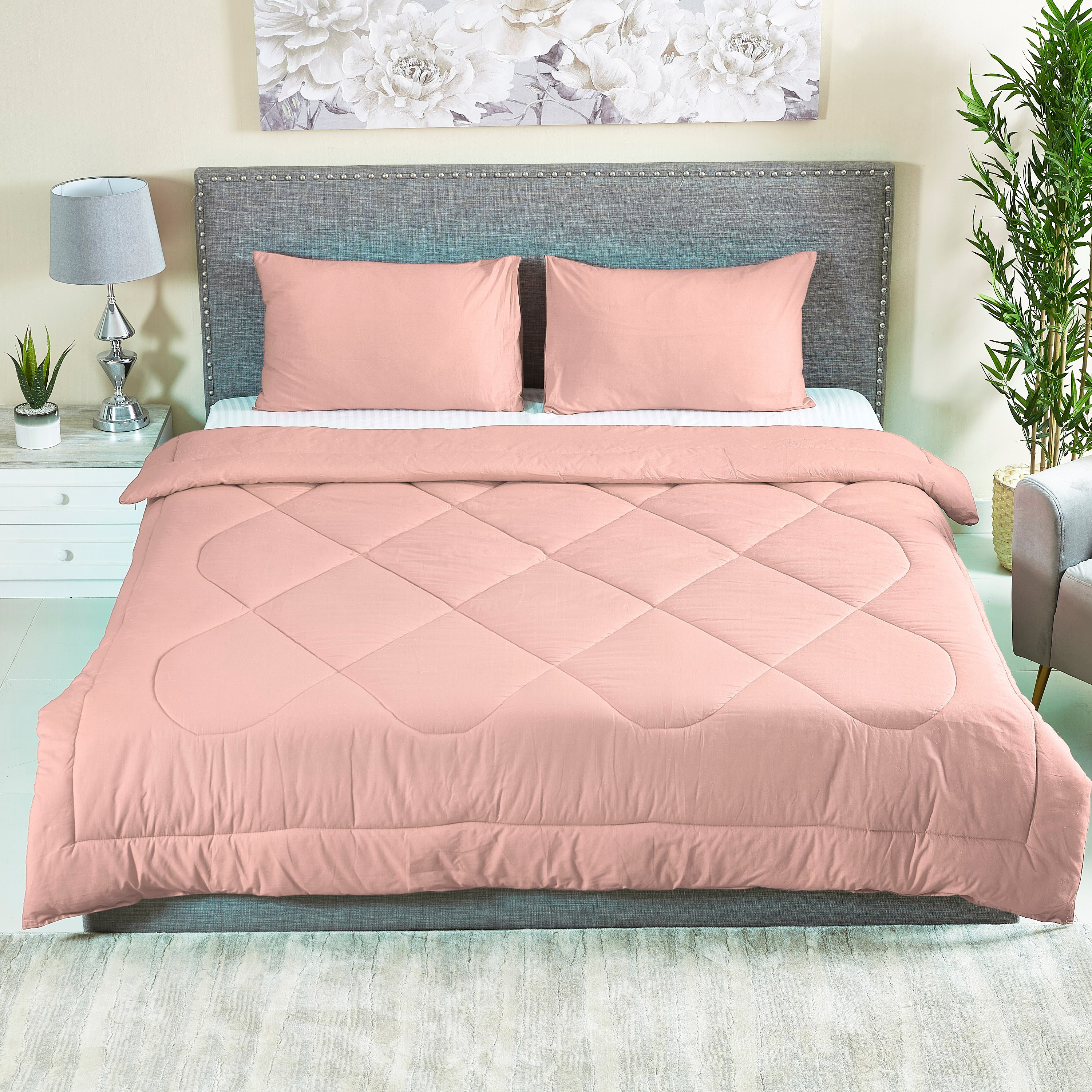 طقم لحاف سوبر كينج قطن سادة 3 قطع من ولينجتون - 240x240 سم-hbxhomeware-hbxdecorandfurnishings-image-1