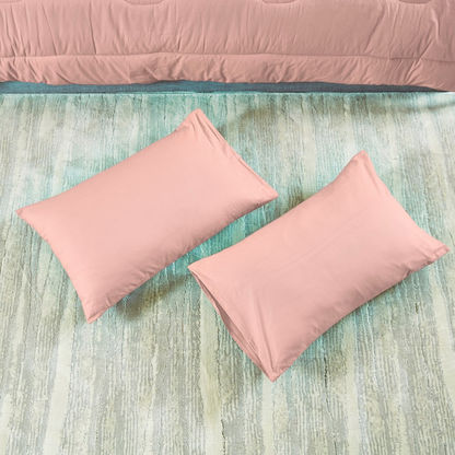 Wellington Solid Cotton 3-Piece Super King Comforter Set - 240x240 cm-Comforter Sets-image-5