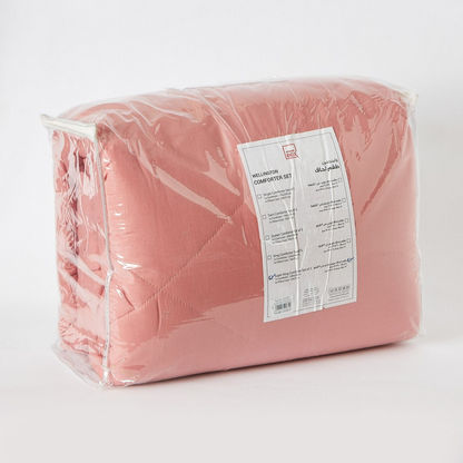 Wellington Solid Cotton 3-Piece Super King Comforter Set - 240x240 cm-Comforter Sets-image-7