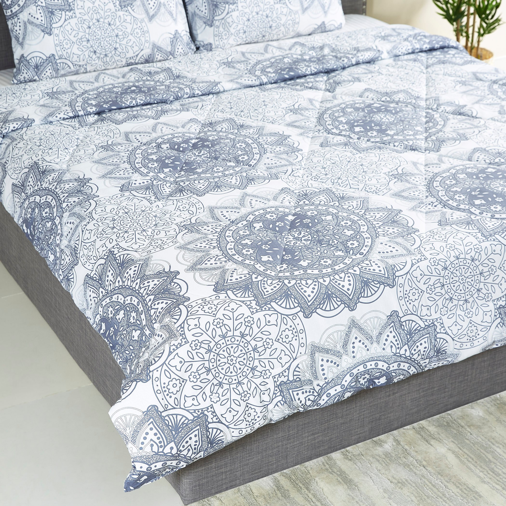 طقم لحاف سوبر كينج قطن 3 قطع بطبعات منقوشة - 240x240 سم-hbxhomeware-hbxdecorandfurnishings-image-3