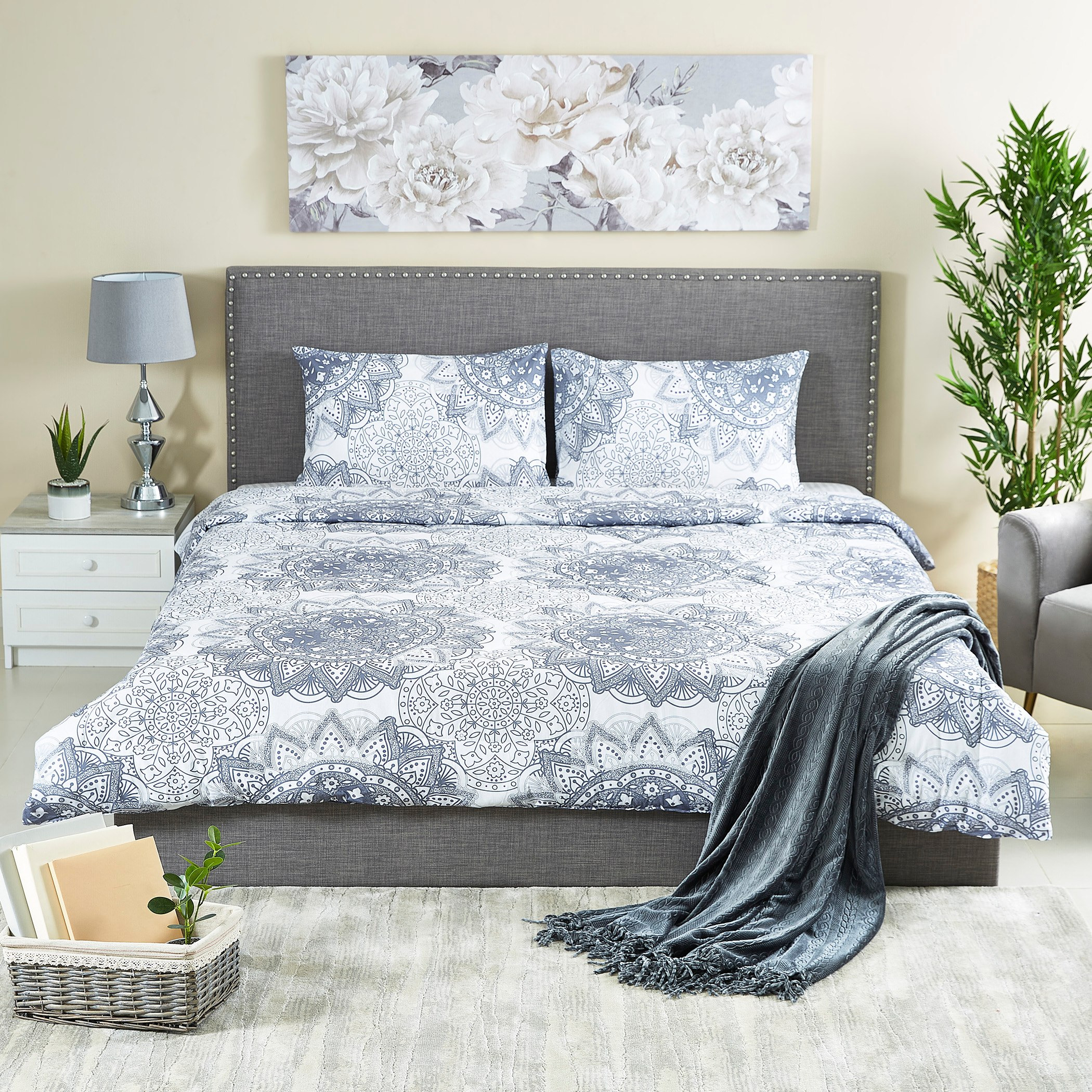 طقم لحاف سوبر كينج قطن 3 قطع بطبعات منقوشة - 240x240 سم-hbxhomeware-hbxdecorandfurnishings-image-7