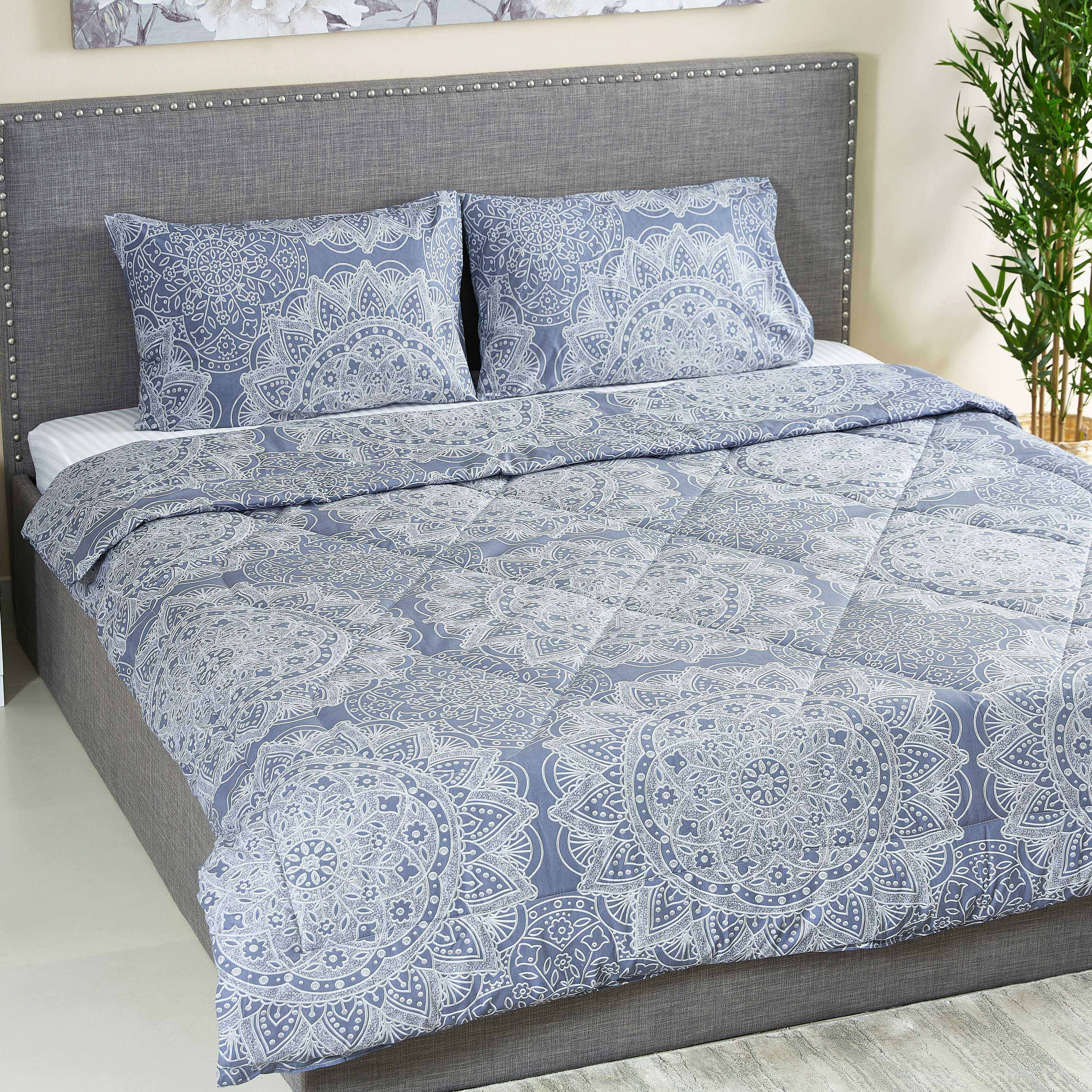 Medallion Print Cotton 3-Piece Super King Comforter Set - 240x240 cm-hbxhomeware-hbxdecorandfurnishings-image-2