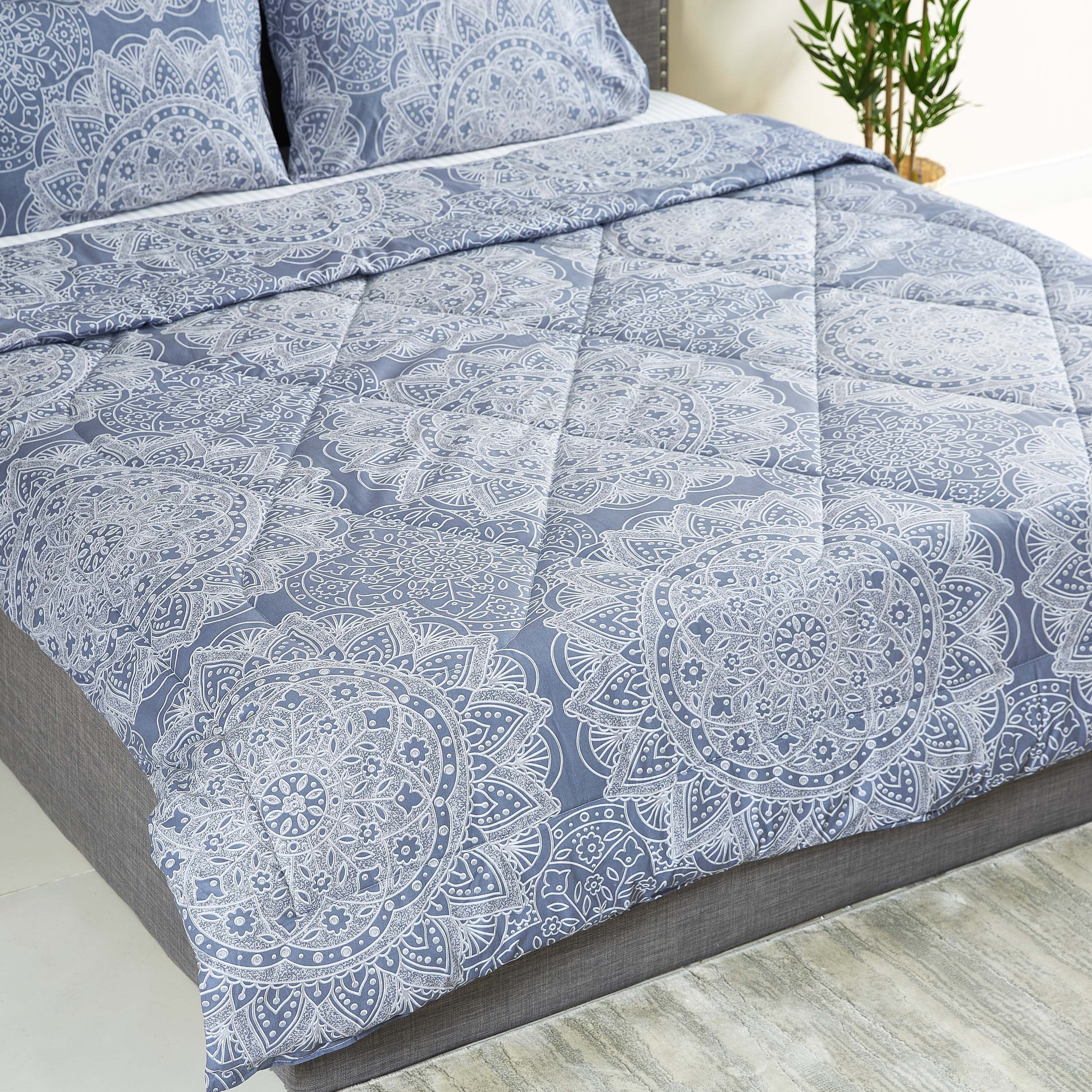 Medallion Print Cotton 3-Piece Super King Comforter Set - 240x240 cm-hbxhomeware-hbxdecorandfurnishings-image-3