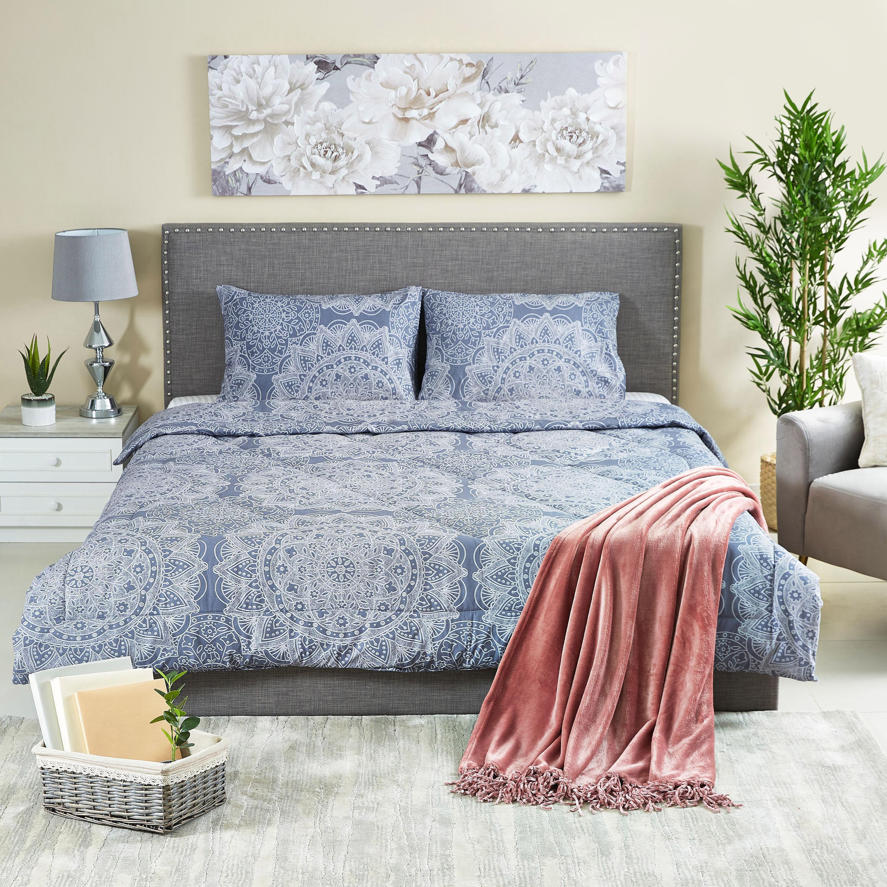 Medallion Print Cotton 3-Piece Super King Comforter Set - 240x240 cm-hbxhomeware-hbxdecorandfurnishings-image-7