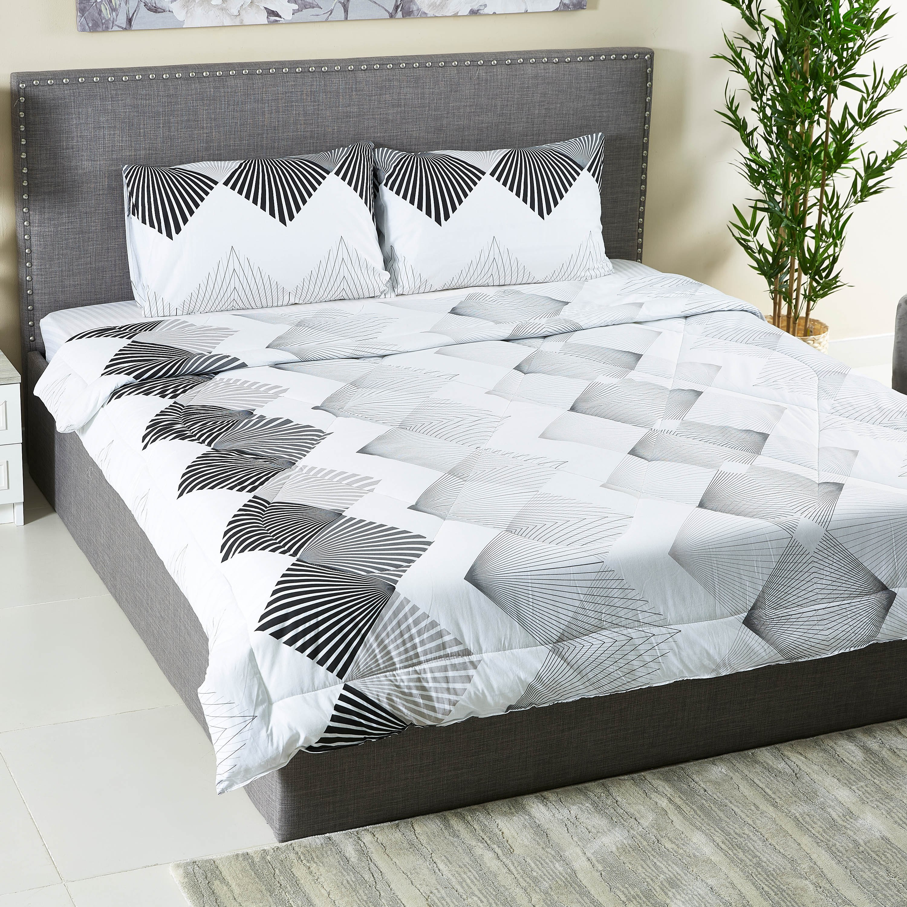طقم لحاف كوين قطن بطبعات 3 قطع 200x240 سم - صان رايز-hbxhomeware-hbxdecorandfurnishings-image-2