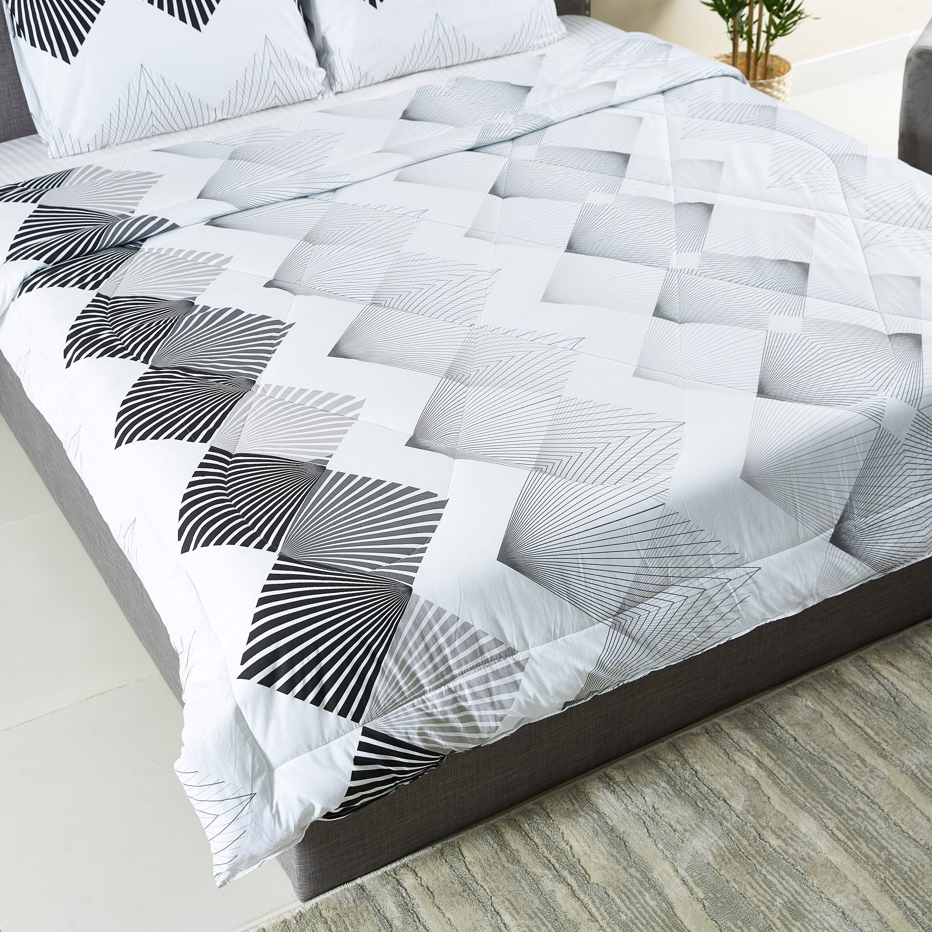 طقم لحاف كوين قطن بطبعات 3 قطع 200x240 سم - صان رايز-hbxhomeware-hbxdecorandfurnishings-image-3