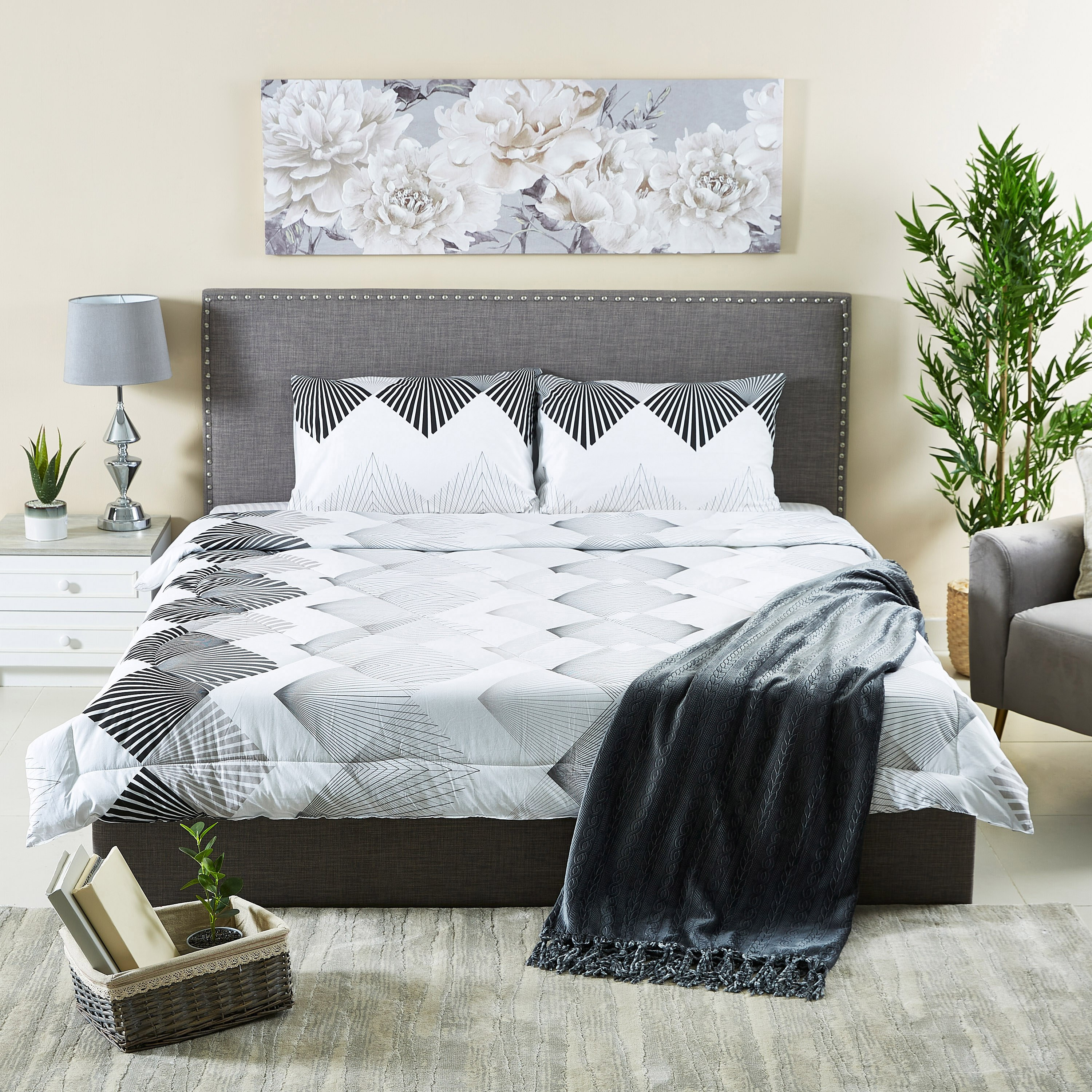 طقم لحاف كوين قطن بطبعات 3 قطع 200x240 سم - صان رايز-hbxhomeware-hbxdecorandfurnishings-image-6