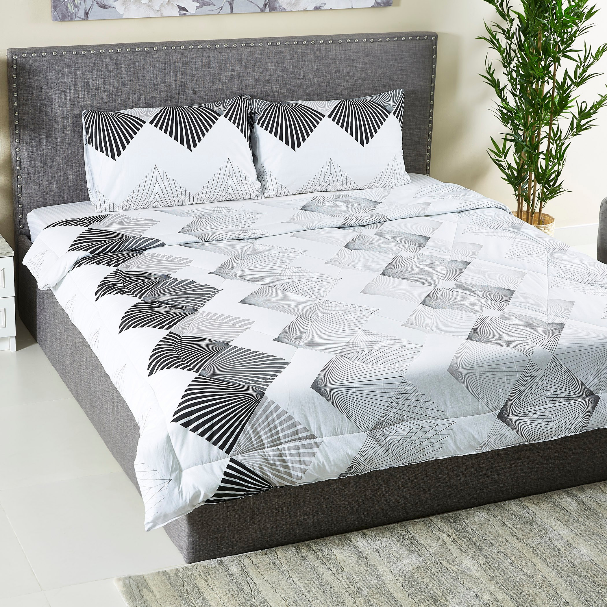 طقم لحاف كينج من القطن بطبعات 3 قطع من صانرايز - 220x240 سم-hbxhomeware-hbxdecorandfurnishings-image-2