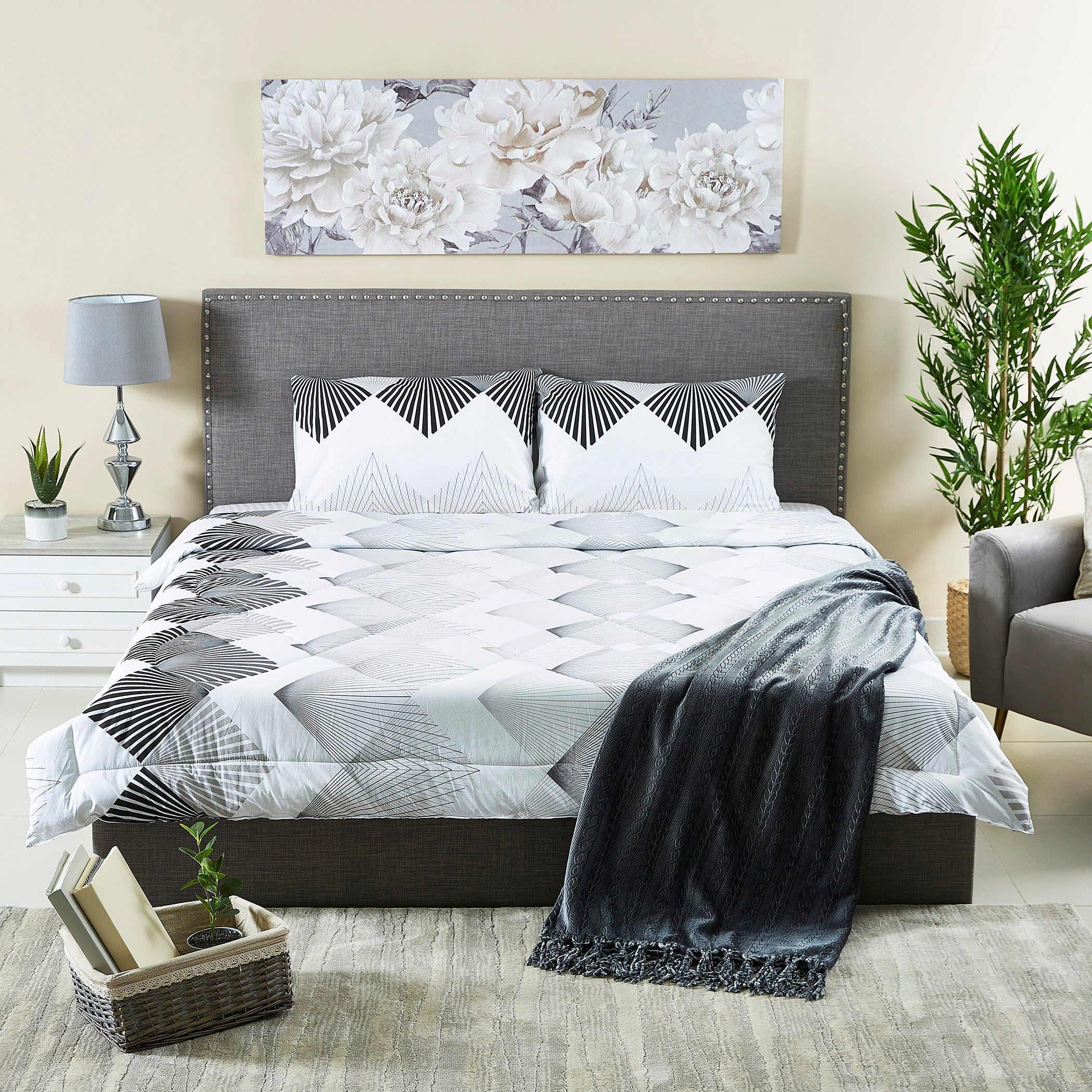 طقم لحاف كينج من القطن بطبعات 3 قطع من صانرايز - 220x240 سم-hbxhomeware-hbxdecorandfurnishings-image-6
