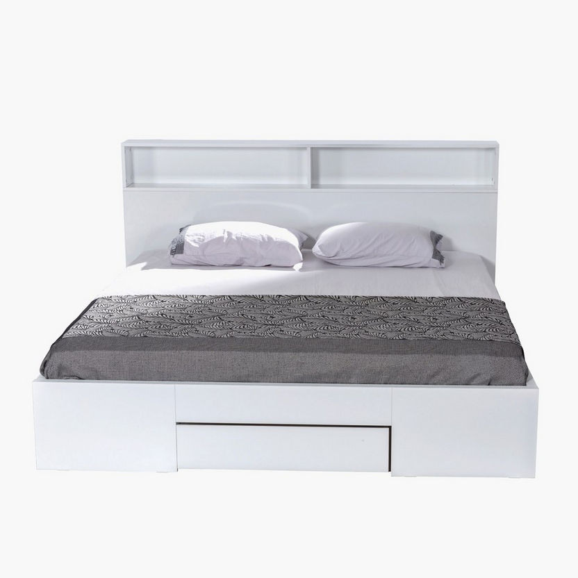 Halmstad/Oslo Queen Size Bed with 3 Drawers - 150x200 cm-Queen-image-1
