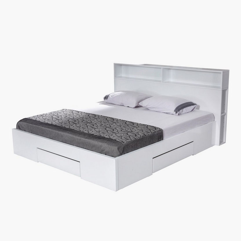 Halmstad/Oslo Queen Size Bed with 3 Drawers - 150x200 cm-Queen-image-2
