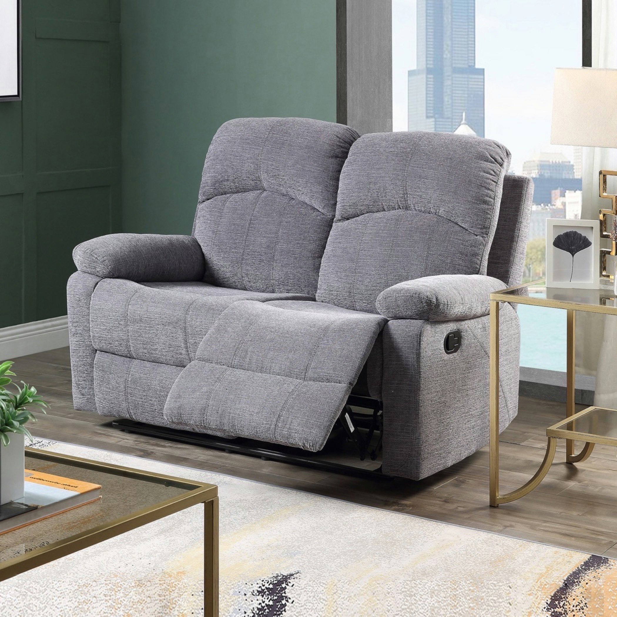 2 seater fabric discount recliner