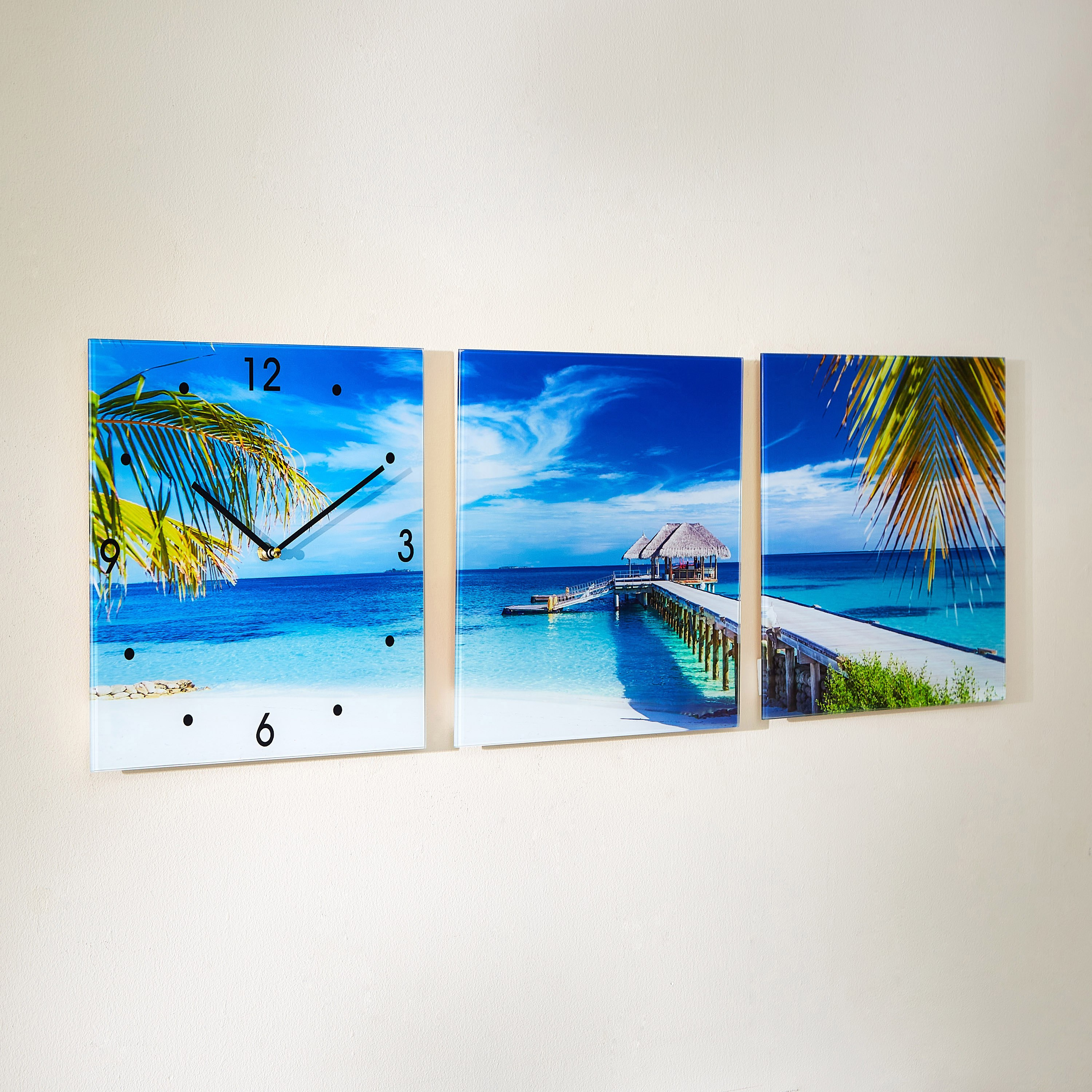 ساعة حائط زجاجيّة بتصميم شاطئ من ألفا - 90x30x4 سم-PROMO_HB_AE_B1G1_250925-image-1