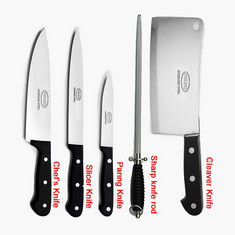 Amity 5-Piece Kitchen Knife Set with Wooden Cutting Board