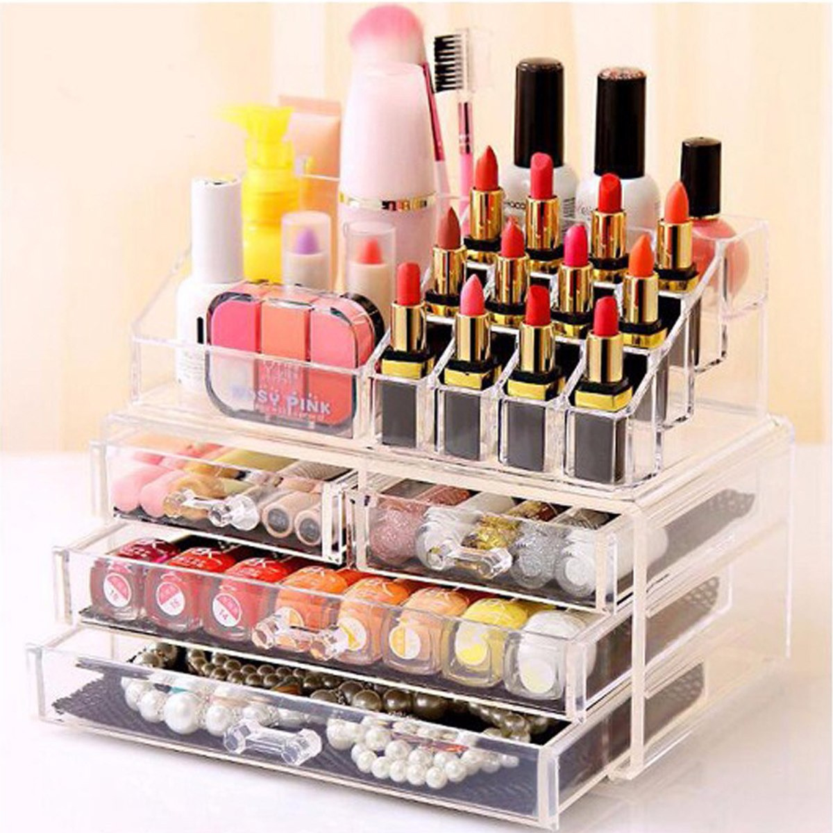 رف تخزين مستحضرات التجميل من الأكريليك 4 طبقات من أميتي-hbxbedroom-bedroomaccessories-jewelleryboxesandholders-image-1