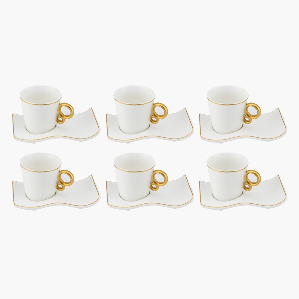 طقم فناجين خزف صيني بصحون 12 قطعة من فيست - 190 مل-hbxhomeware-diningandtabletop-coffeeandteasets-image-1
