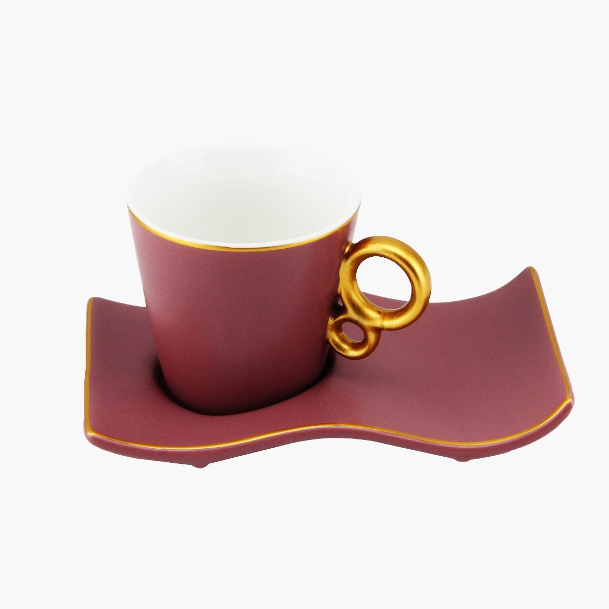 طقم فناجين خزف صيني بصحون 12 قطعة من فيست - 190 مل-hbxhomeware-diningandtabletop-coffeeandteasets-image-2