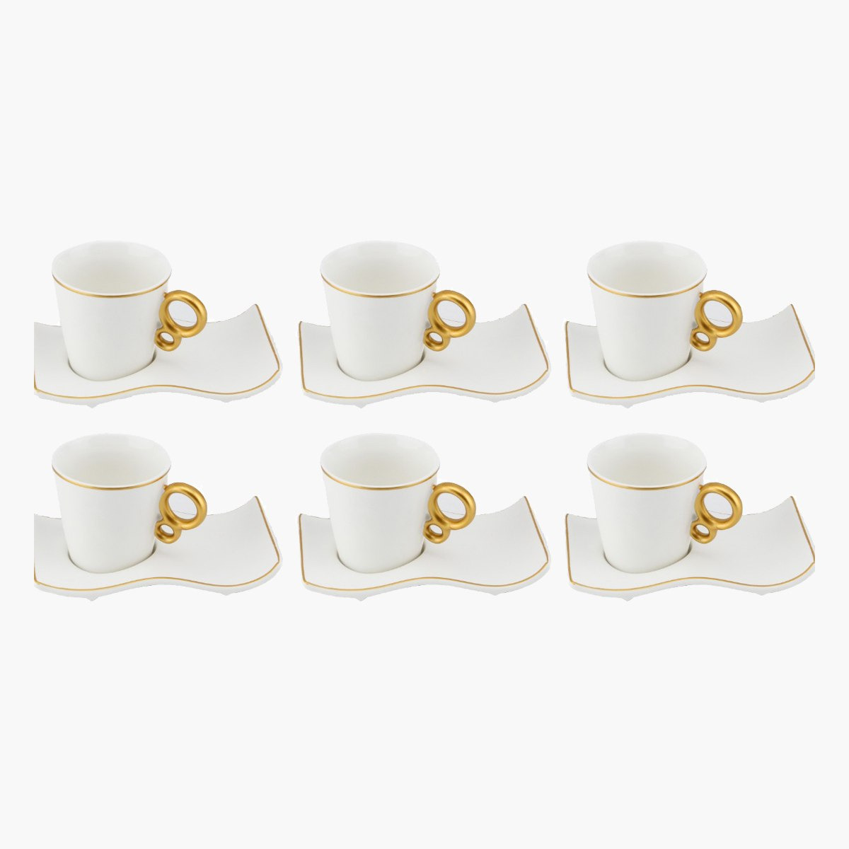 طقم فناجين خزف صيني بصحون من فيست - 12 قطعة-hbxhomeware-hbxkitchen-image-1
