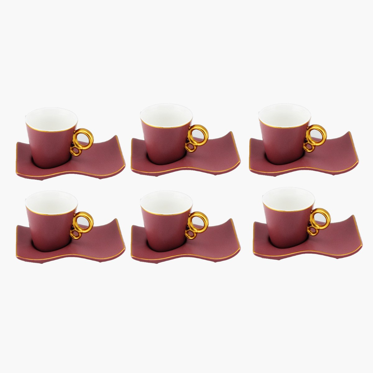 طقم فناجين خزف صيني بصحون 12 قطعة من فيست - 90 مل-hbxhomeware-hbxkitchen-image-1