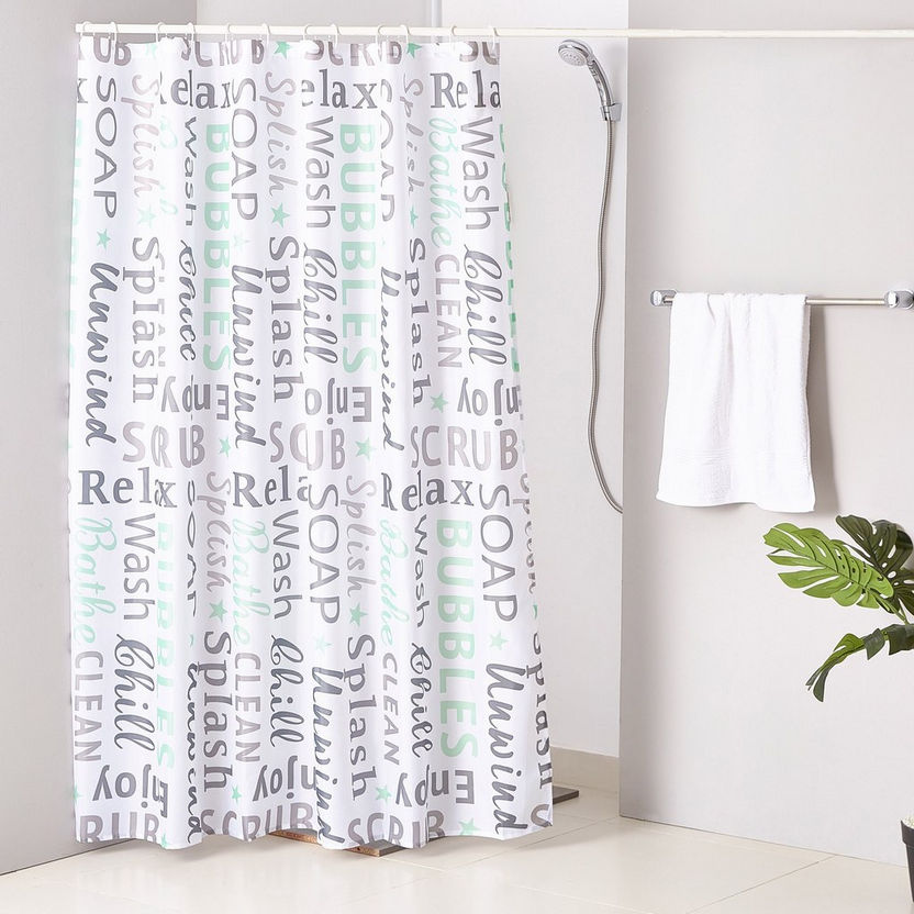 Verbiage Shower Curtain - 180x180 cm-Shower Curtains-image-0