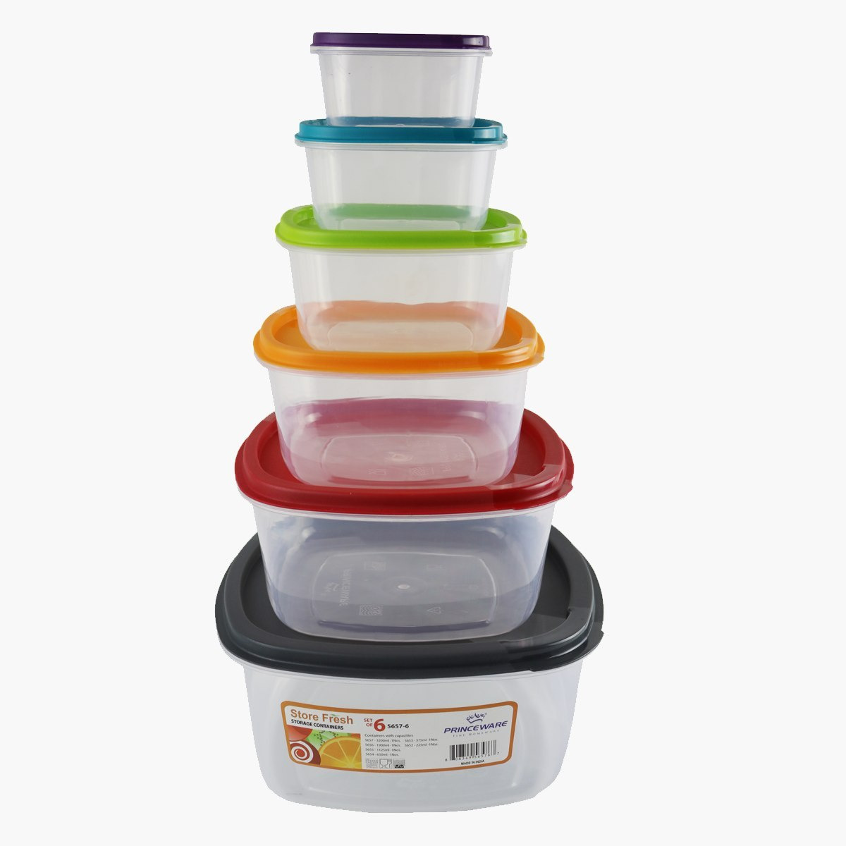 طقم حاويات مربّعة من أكورد - 6 قطع-hbxhomeware-hbxkitchen-image-1