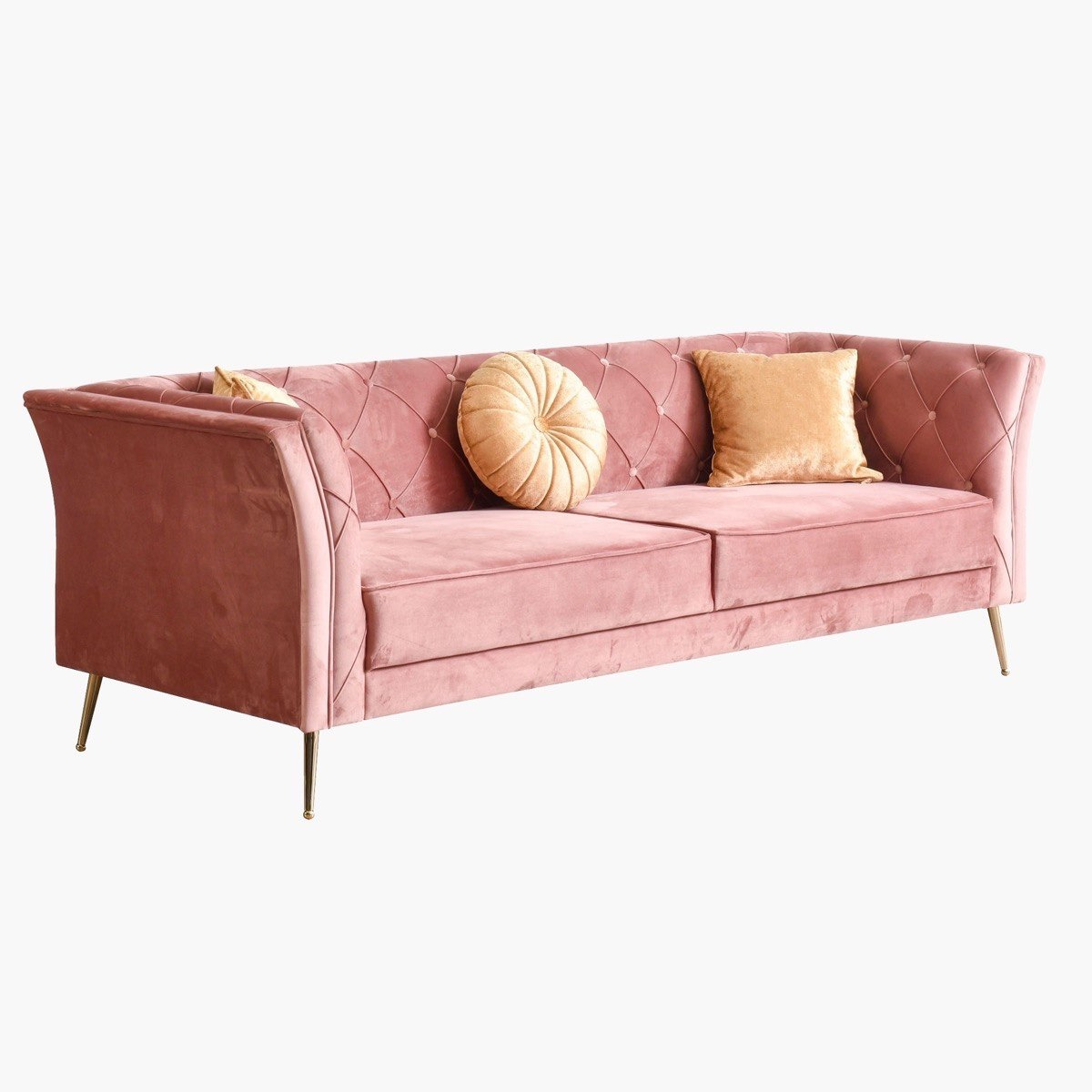 كنبة مخمليّة 3 مقاعد مع 3 وسائد من إيفانكا-hbxlivingroom-sofasandarmchairs-sofas-image-2
