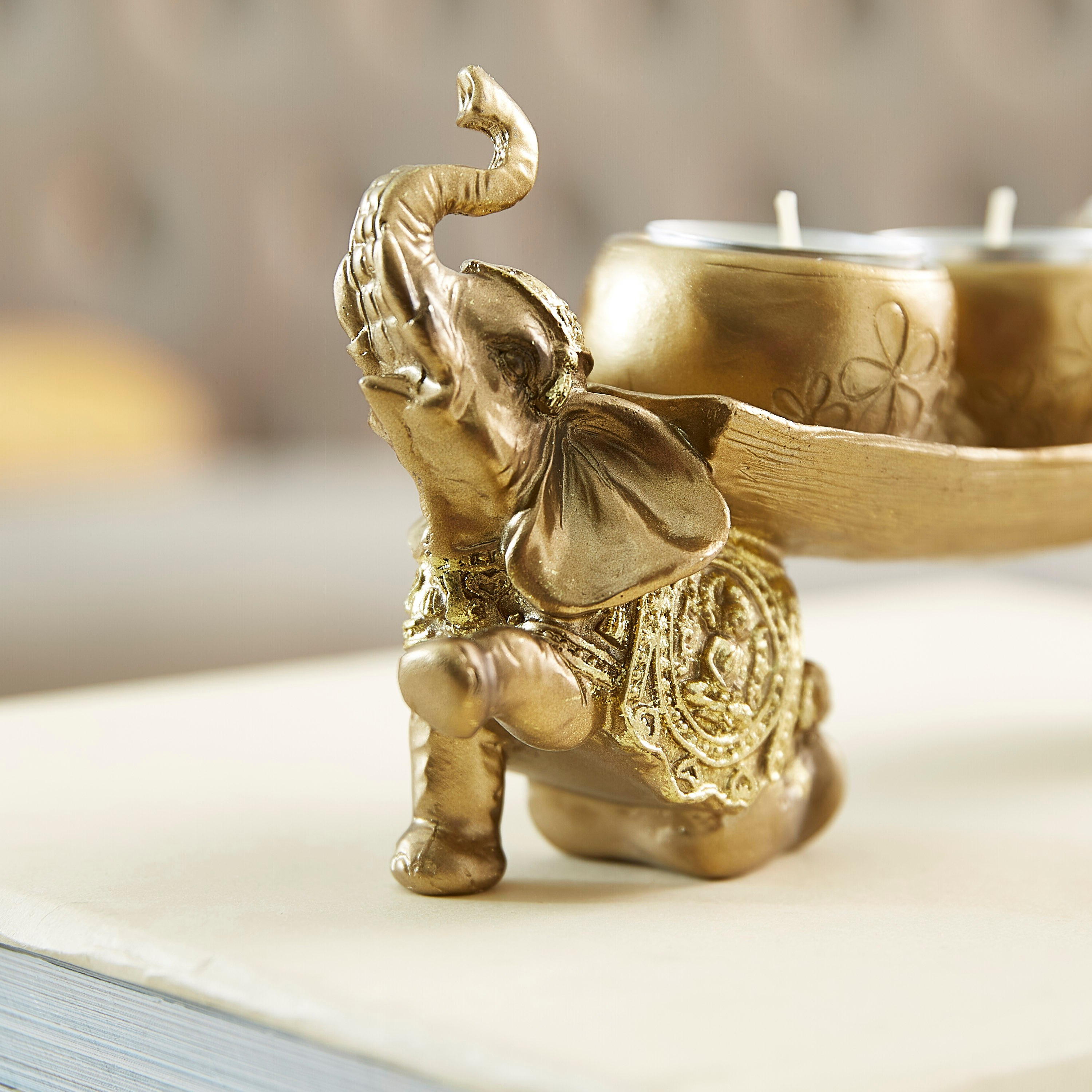 حامل شموع مع تمثال فيل من دايفين - 12 سم-hbxlivingroom-decorandaccessories-candleholders-image-4