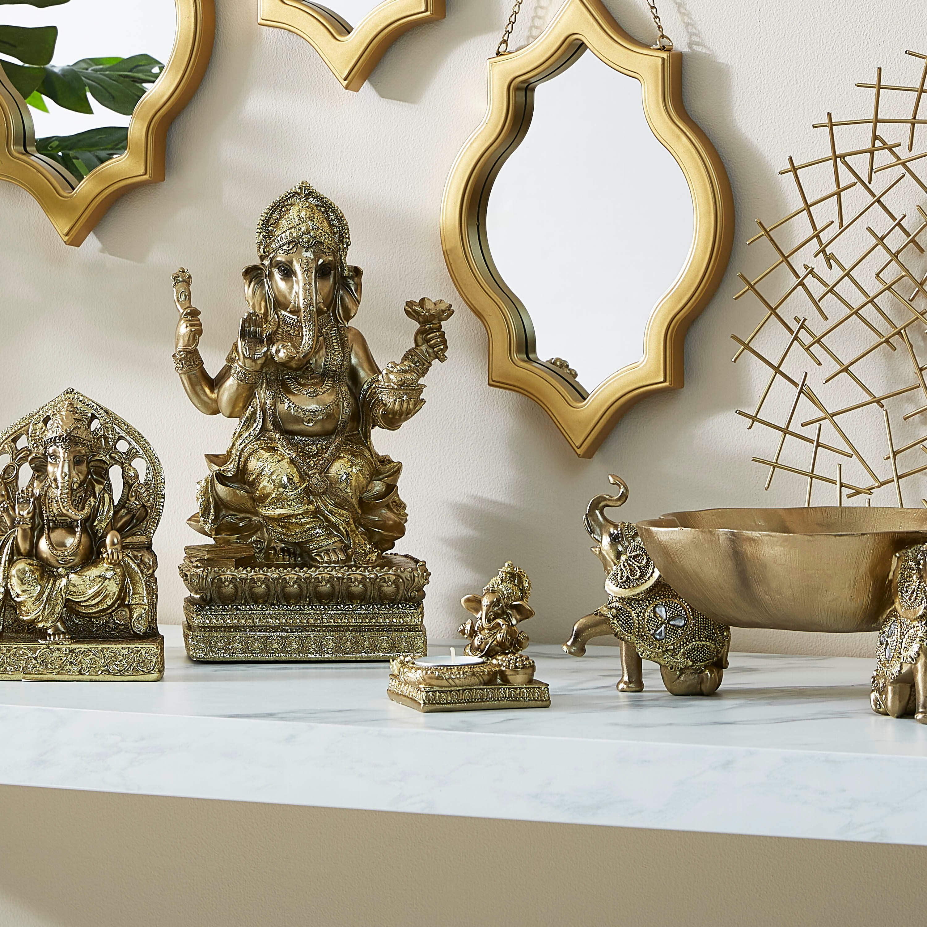 تمثال الإله غانيشا مع حامل شموع صغيرة-hbxlivingroom-decorandaccessories-candleholders-image-4
