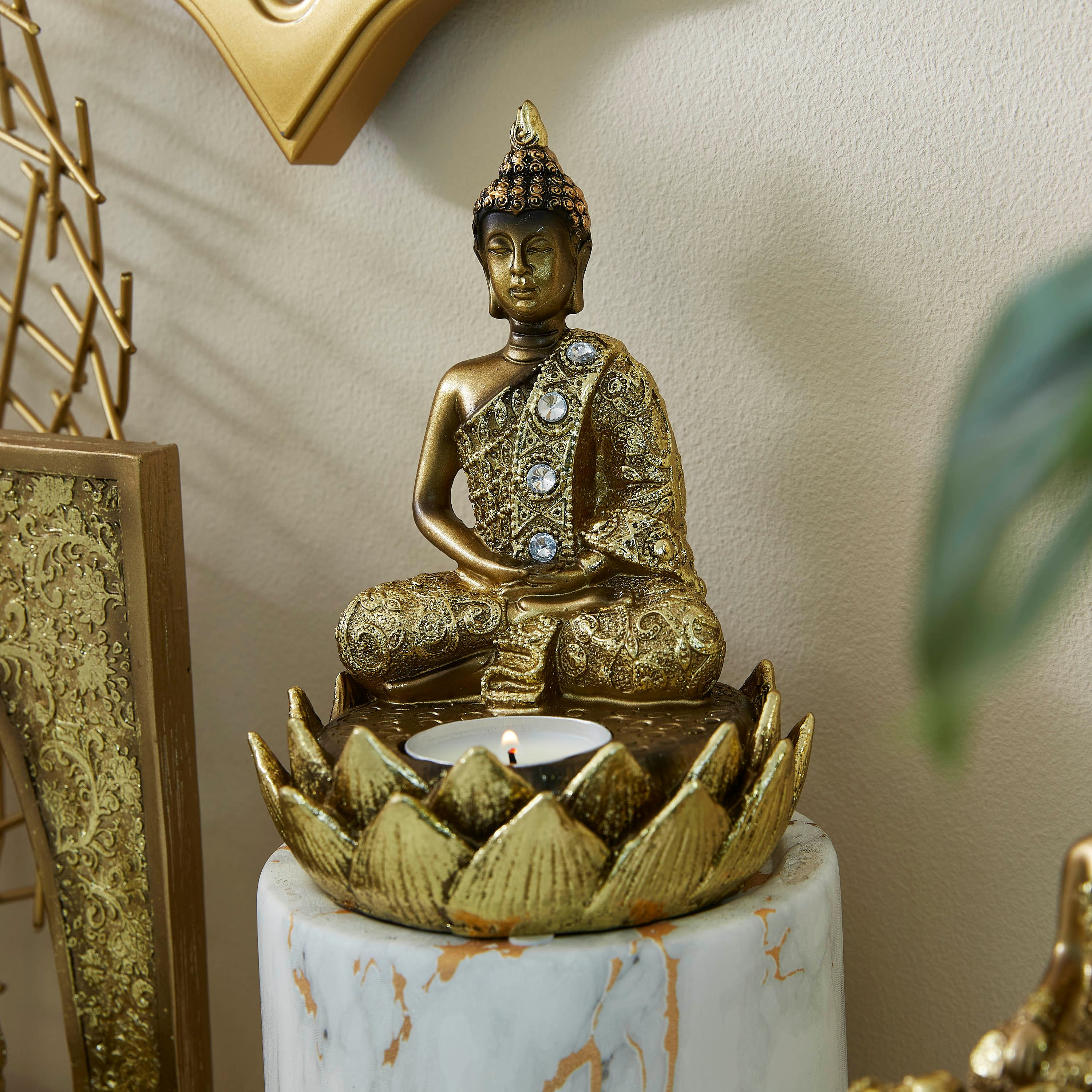 تمثال بوذا مع حامل شموع من دايفين-hbxlivingroom-decorandaccessories-candleholders-image-1