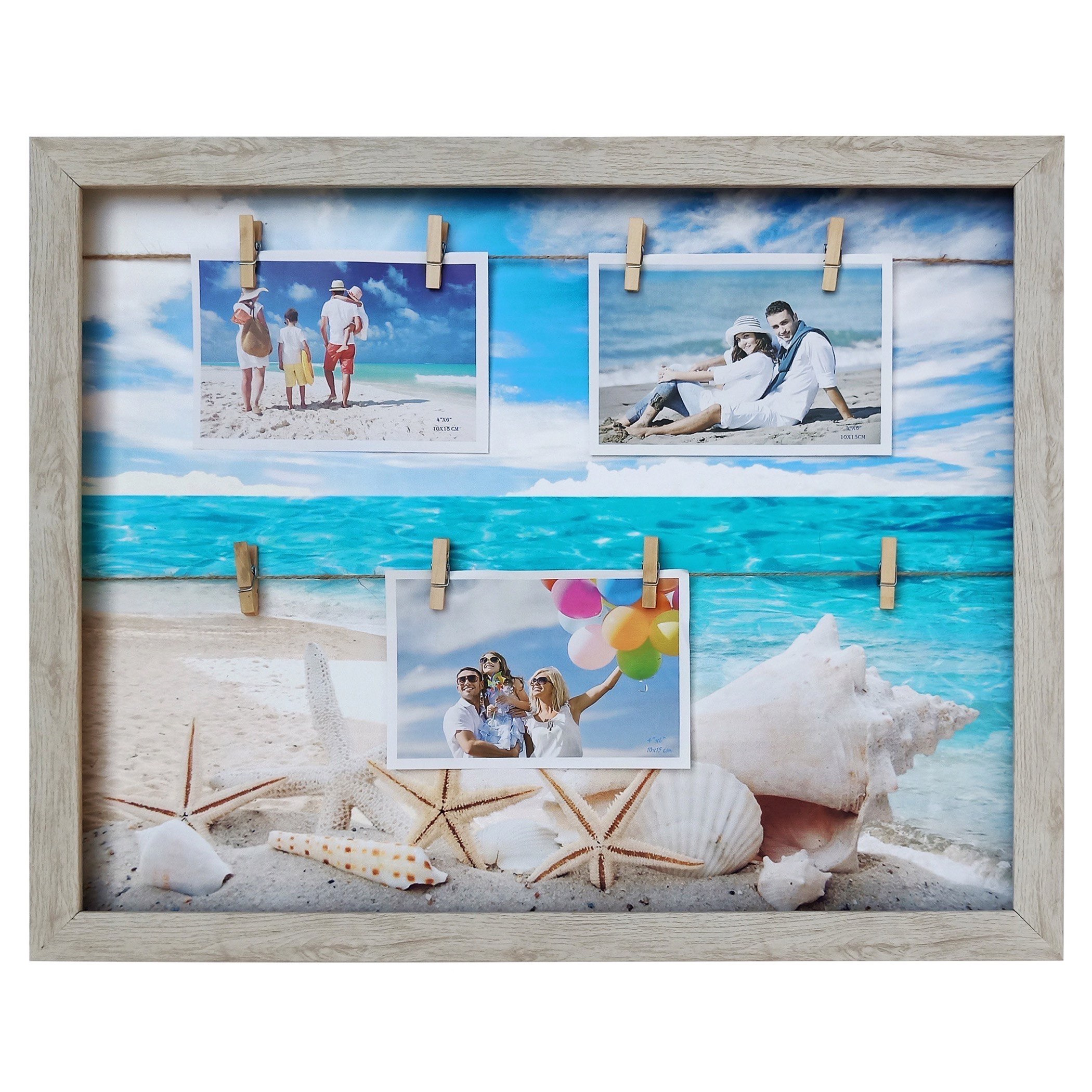 Emily Beach Photo Frame with 8-Photo Clips -  40x50 cm-hbxkidsandyouth-walldecor-photoframes-image-2
